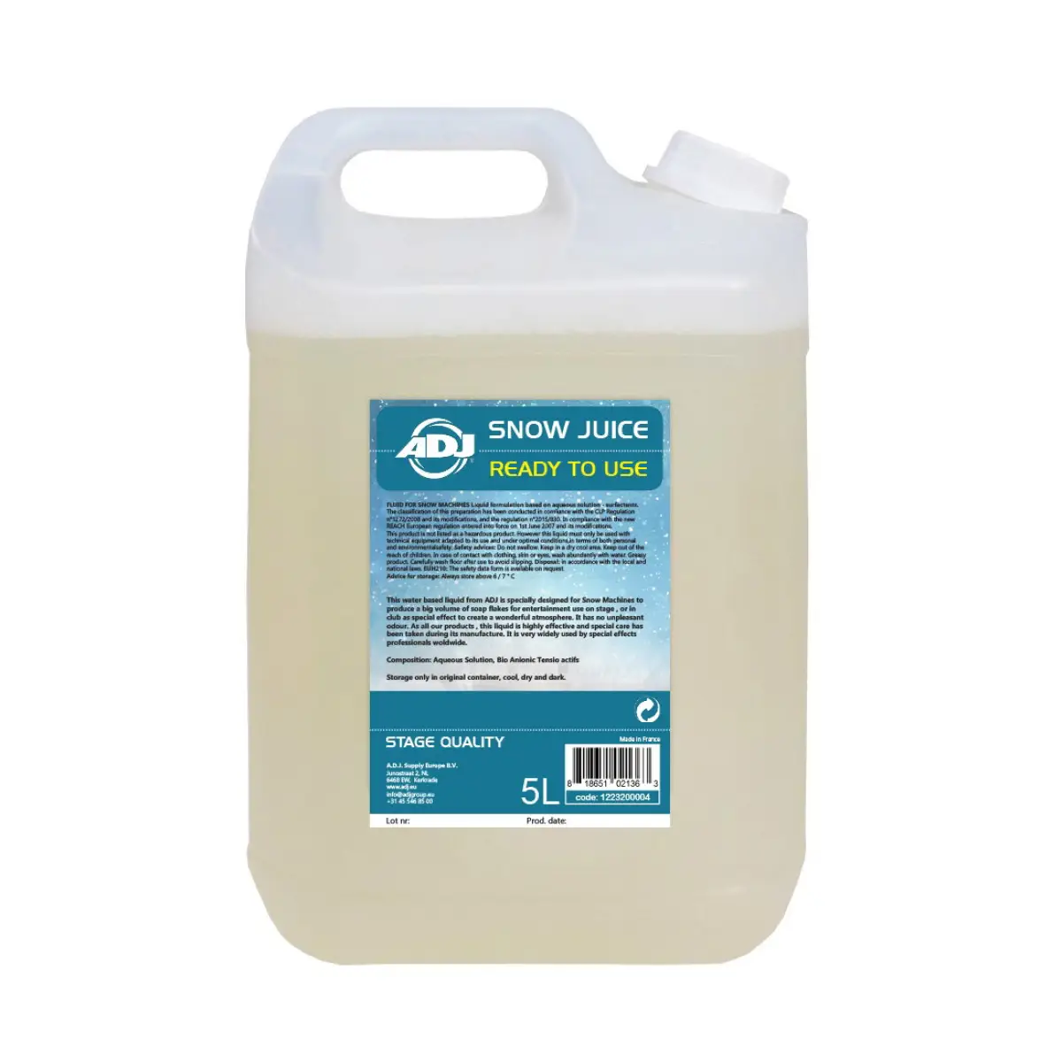 Snow Juice 5 Litre (Shipped in 4's) - ADJ1223200004