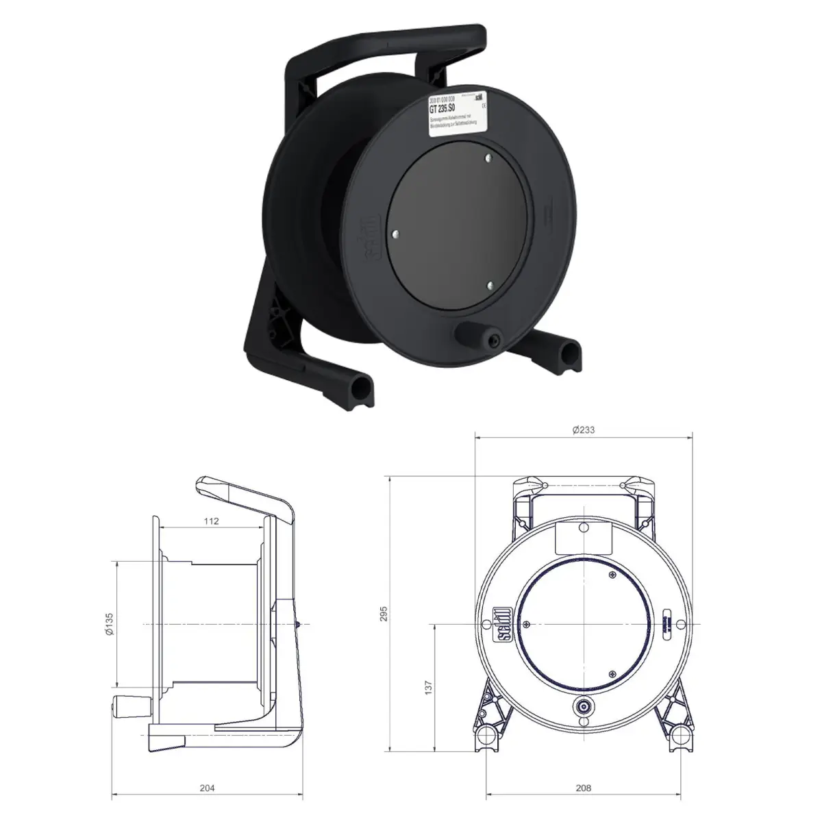 Empty Cable Reel with Blank Plate GT235.SO - CABL1300
