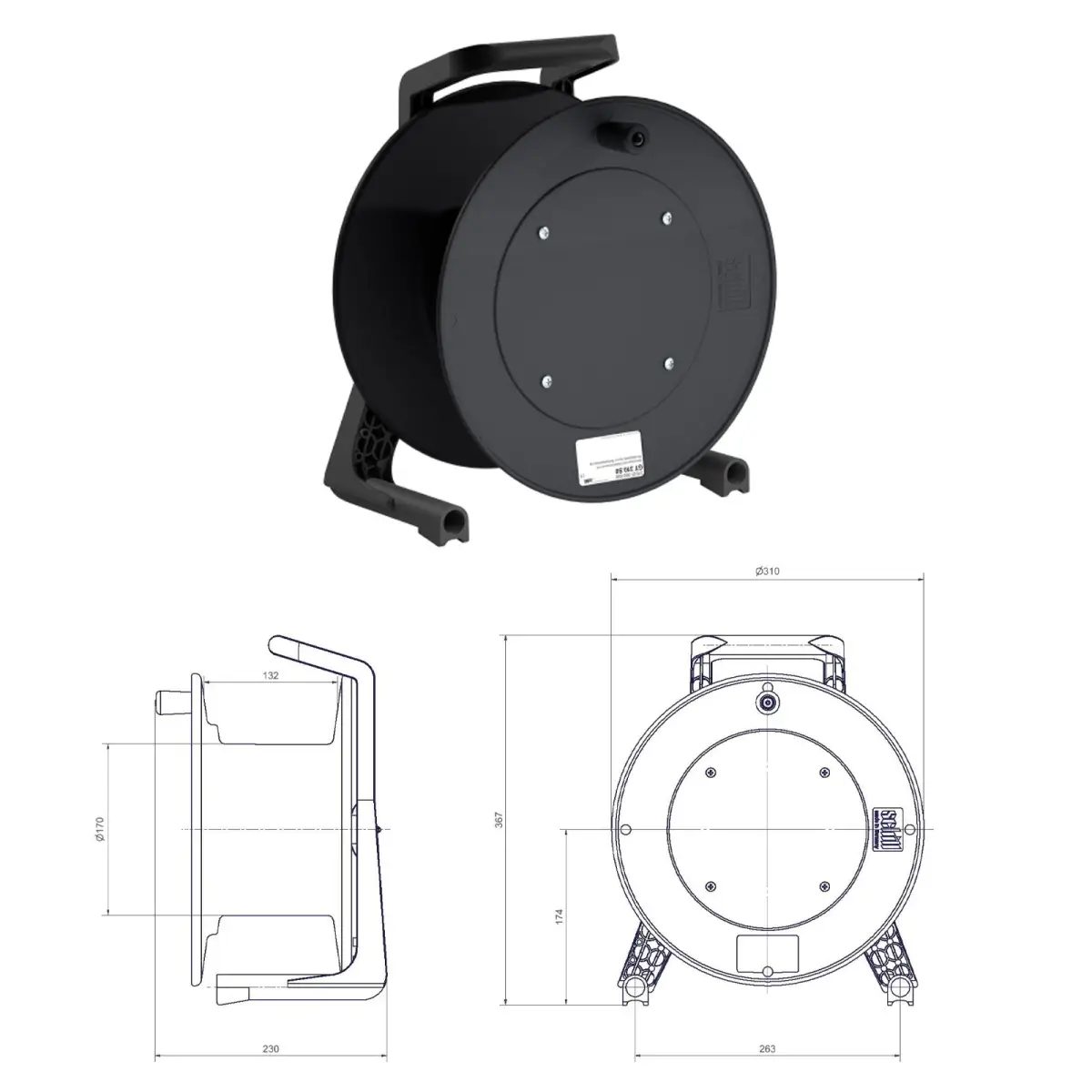 Empty Cable Reel with Blank Plate GT310.SO - CABL1302