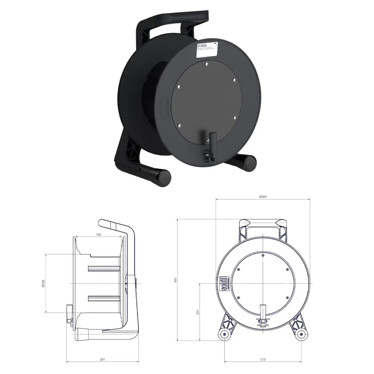 Empty Cable Reel with Blank Plate GT380.SO - CABL1304