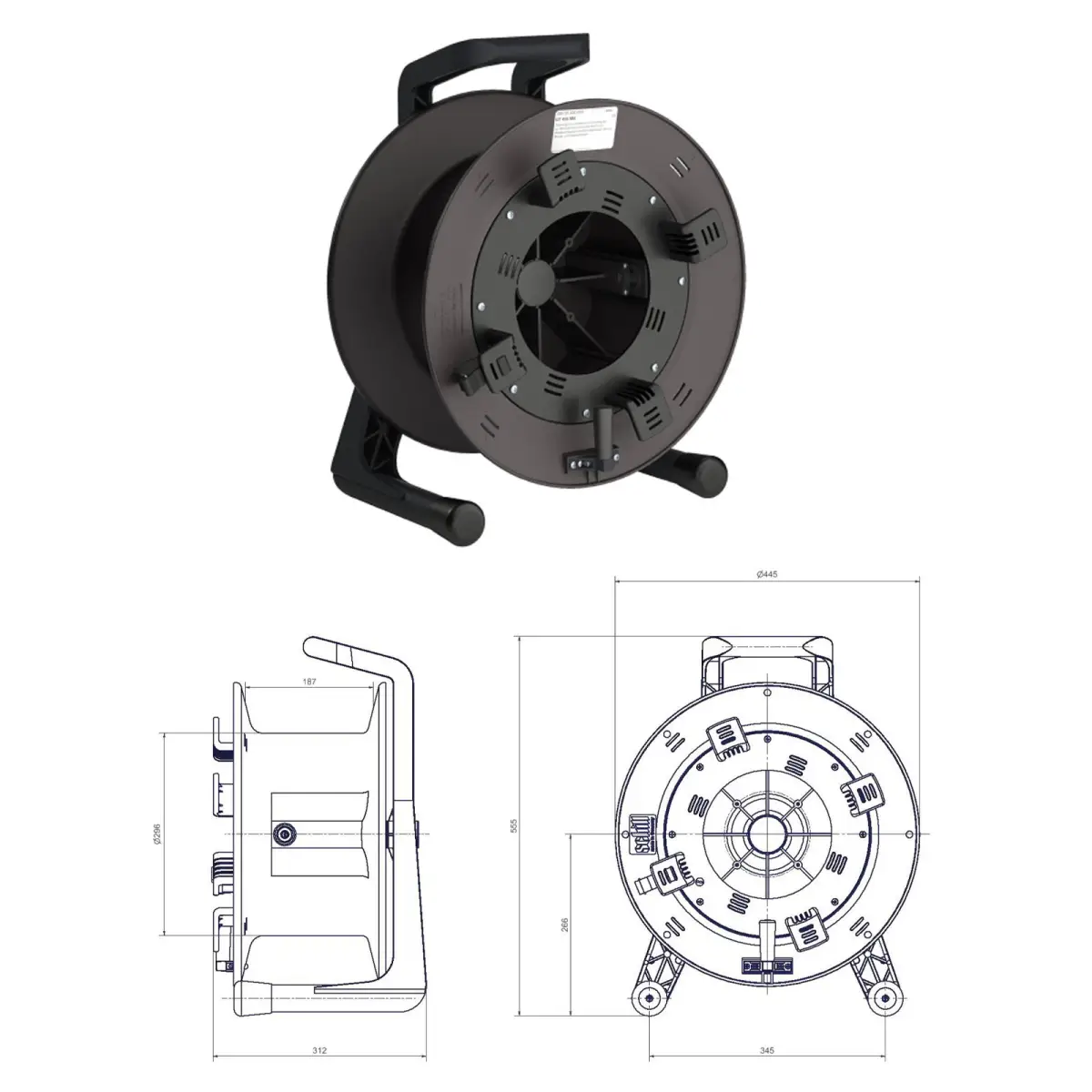 Empty Cable Reel with Auxiliary Winder GT450.RM - CABL1307