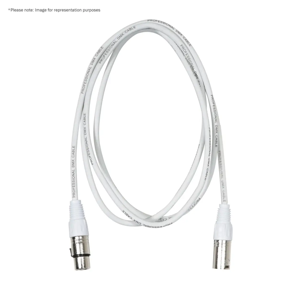 2m 3-Pin Male XLR - 3-Pin Female XLR DMX Cable (White Sheath) - CABL206