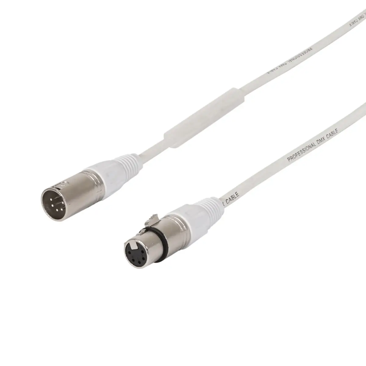 5m 5-Pin Male XLR - 5-Pin Female XLR DMX Cable (White Sheath) - CABL212