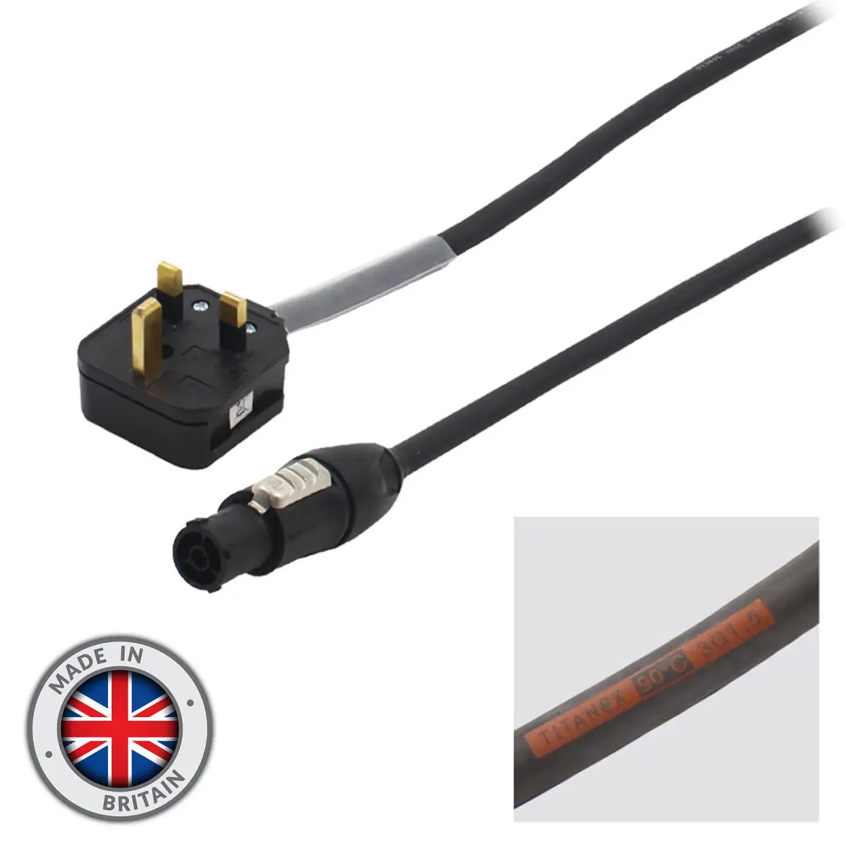 2m 13A Plug to Neutrik powerCON TRUE1 Cable - CABL329