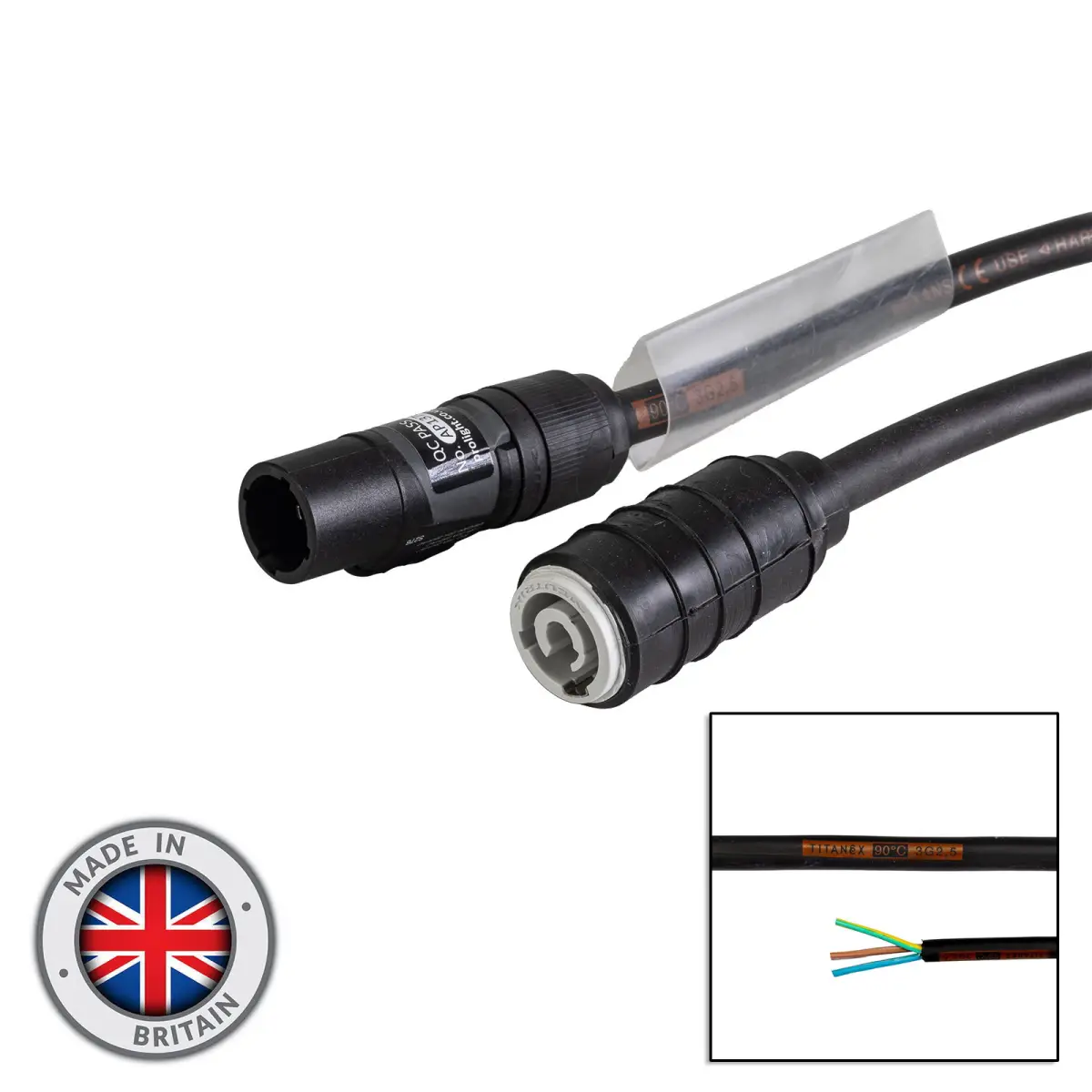 0.5m powerCON B-type Socket to Neutrik powerCON TRUE1 Cable - 2.5mm H07RN-F - CABL3500