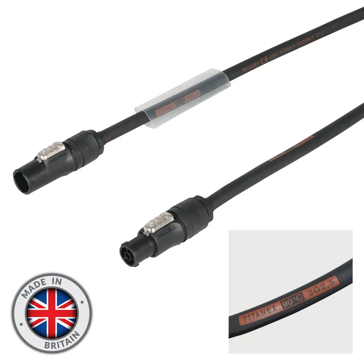 10m Neutrik powerCON TRUE1 TOP Cable – 2.5mm H07RN-F - CABL365