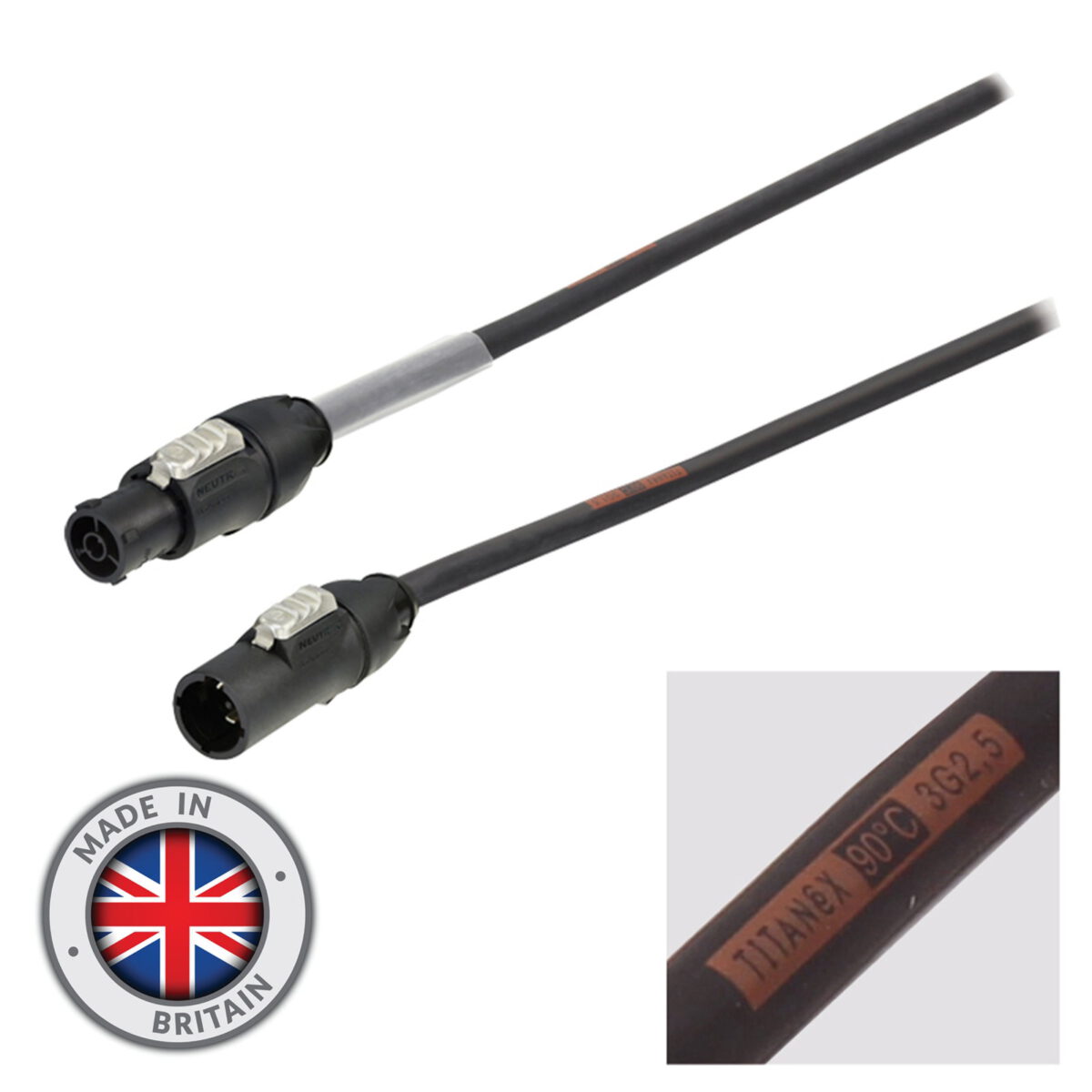 25m Neutrik powerCON TRUE1 TOP Cable – 2.5mm H07RN-F - CABL371