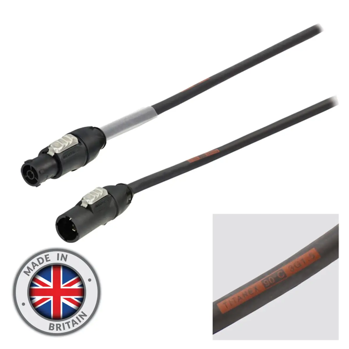 2m Neutrik powerCON TRUE1 TOP Cable – 1.5mm H07RN-F - CABL382