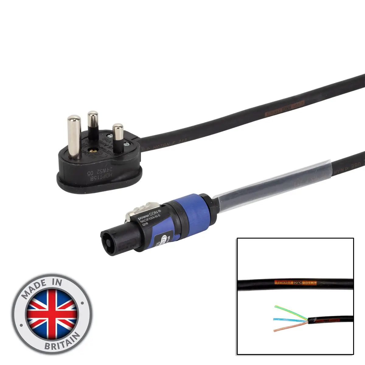 1.5m 1.5mm 15A Male – powerCON Adaptor Cable - CABL418B