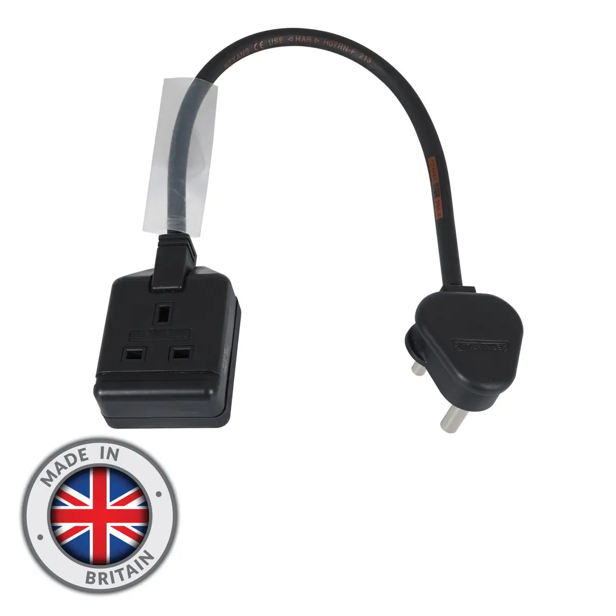0.35m 1.5mm 15A Male – 13A Female Adaptor Cable - CABL421