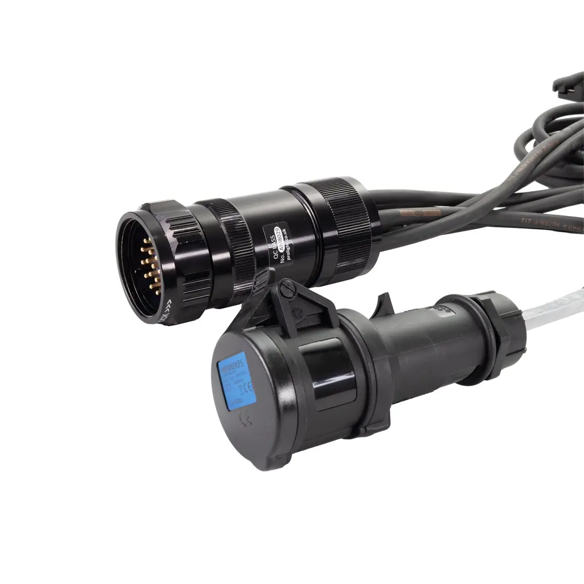 Socapex 19-Pin Male - 16A Mennekes Female 1.5mm Staggered Fan-Out Cable - CABL464MB