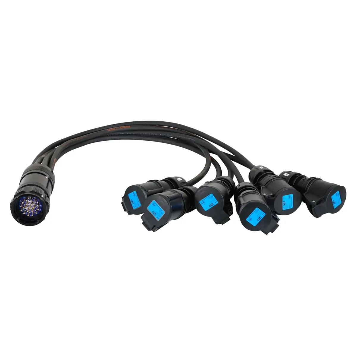 Socapex 19-Pin Male - 16A Female 2.5mm Fan-Out Cable - CABL465