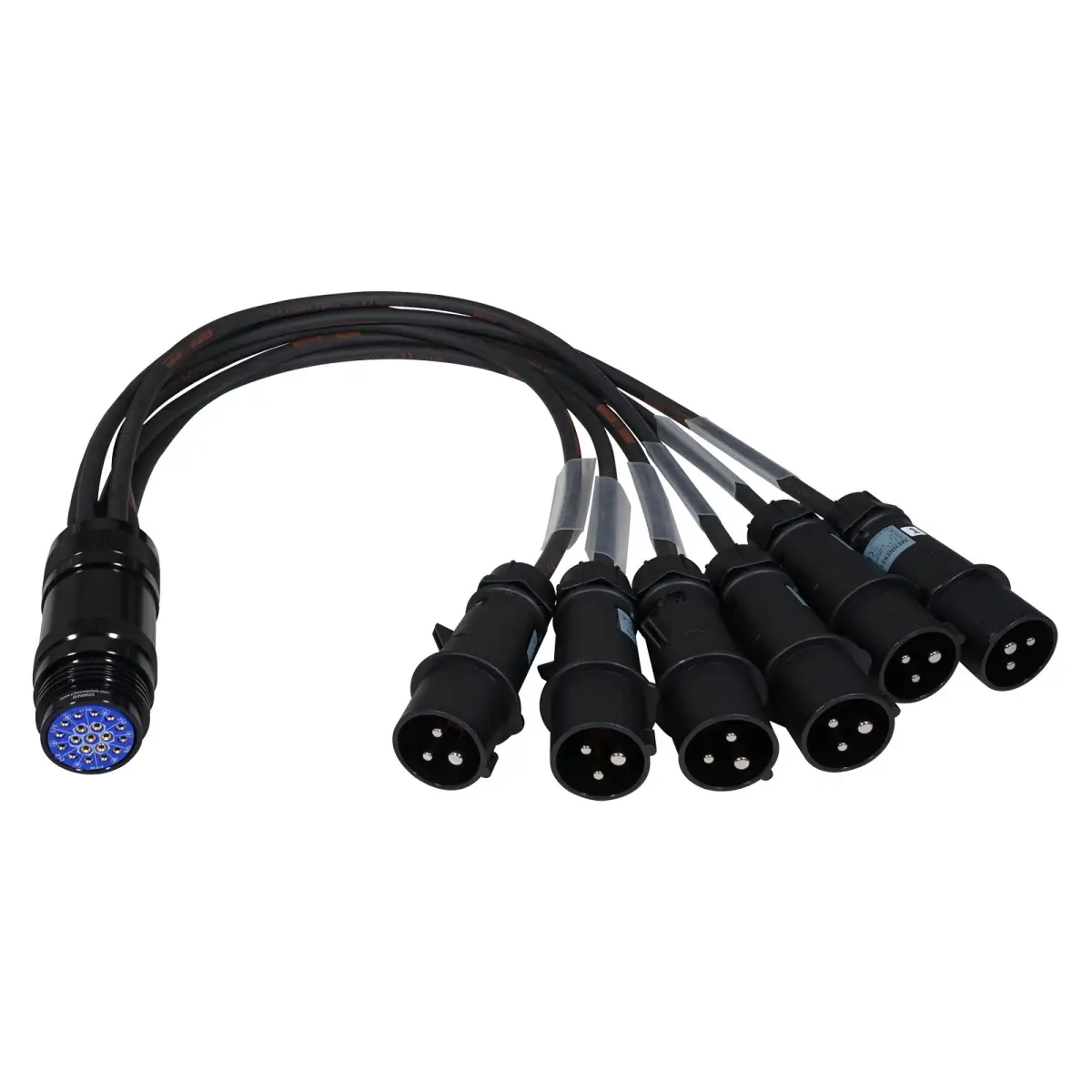 16A Mennekes Male - Socapex 19-Pin Female 2.5mm Fan-In Cable - CABL467M