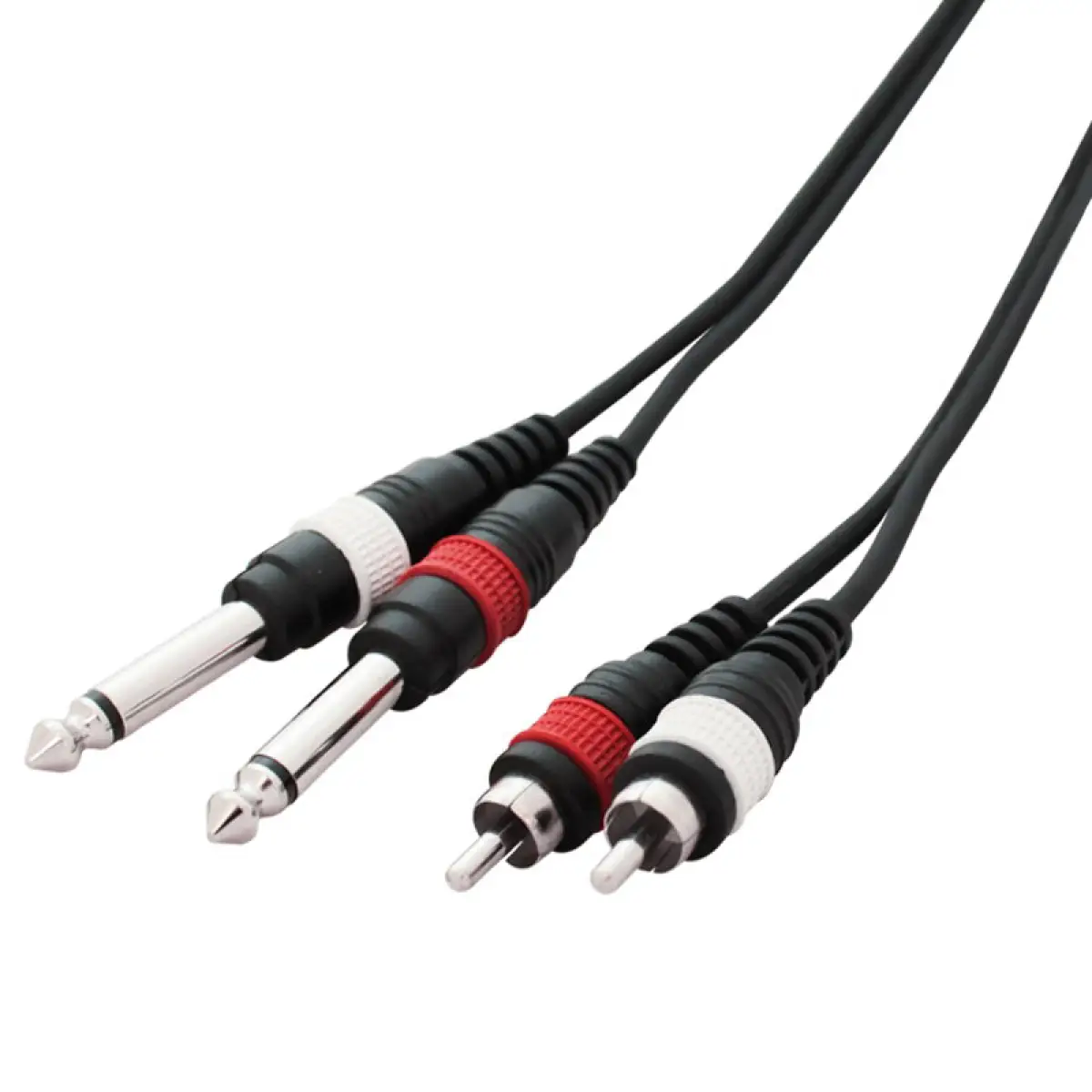 1.5m 2 x Phono - 2 x 6.35mm Mono Jack Cable - CABL50