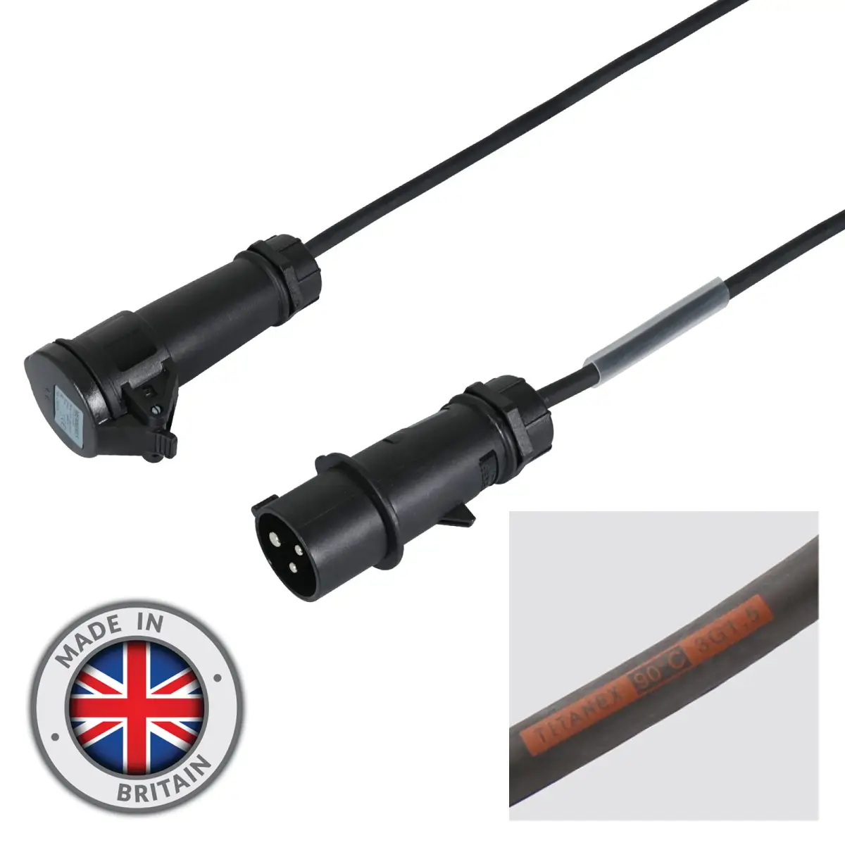 10m 1.5mm 16A Male – 16A Female Cable Mennekes - CABL513M