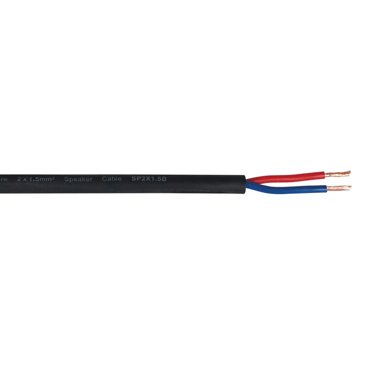 PRO 2 Core 2 x 1.5mm Speaker Cable SP2X1.5B Cut Length Black - CABL614PM