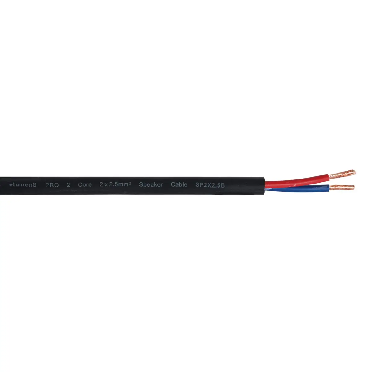 PRO 2 Core 2 x 2.5mm Speaker Cable SP2X2.5B 100m Drum Black - CABL615