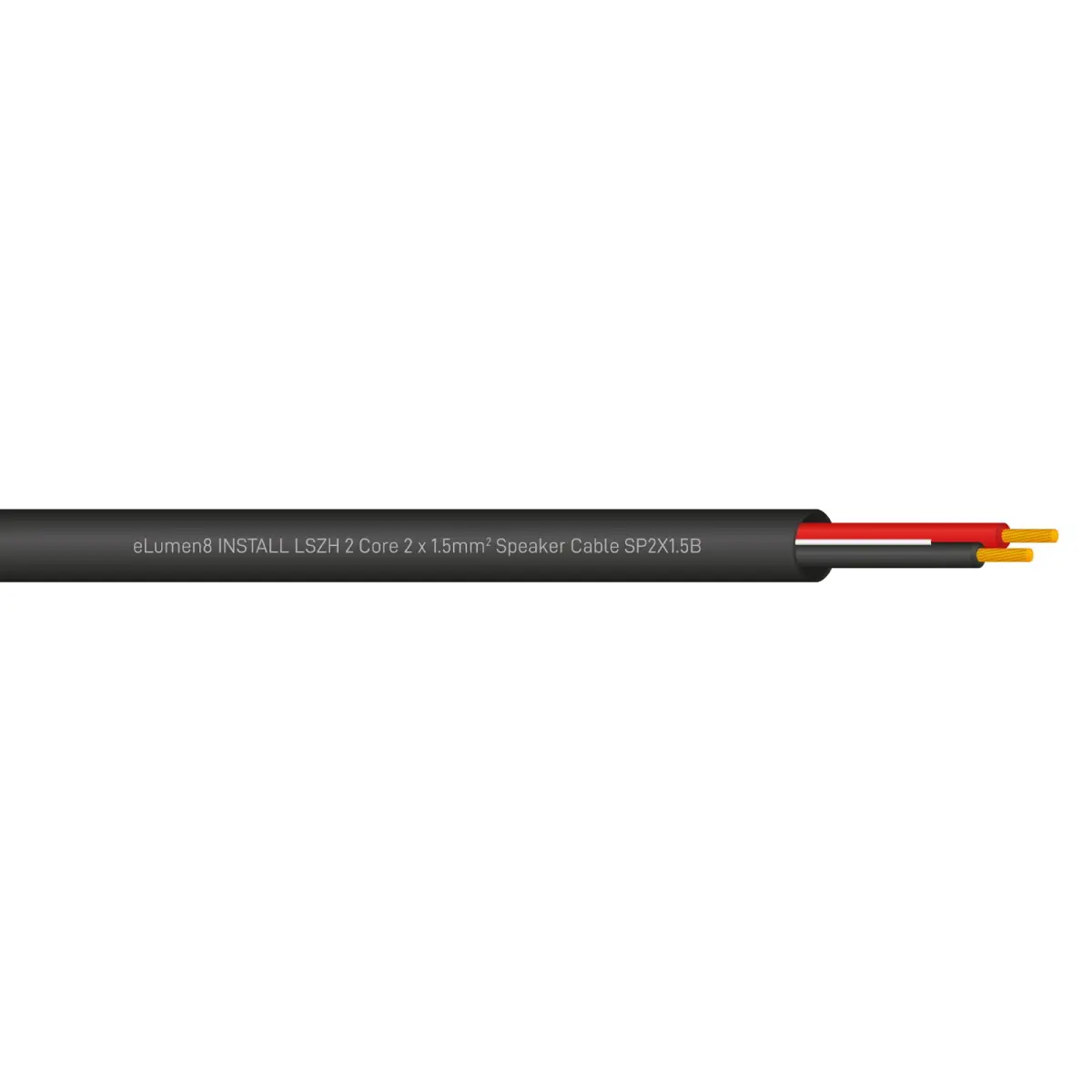 INSTALL LSZH 2 Core 2 x 1.5mm2 Speaker Cable SP2X1.5B 500m Drum Black - CABL616B