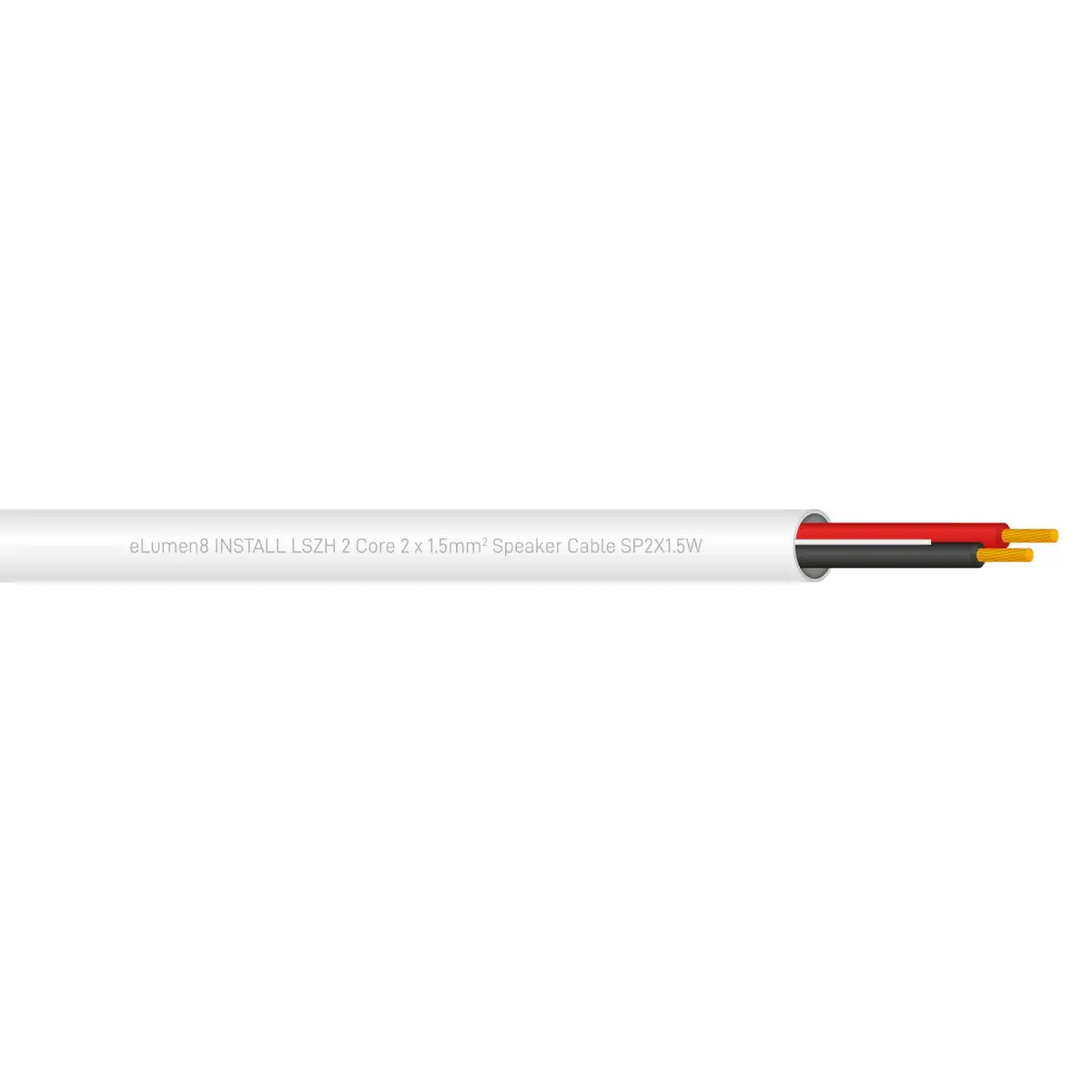 INSTALL LSZH 2 Core 2 x 1.5mm2 Speaker Cable SP2X1.5W Cut Length White - CABL617PM