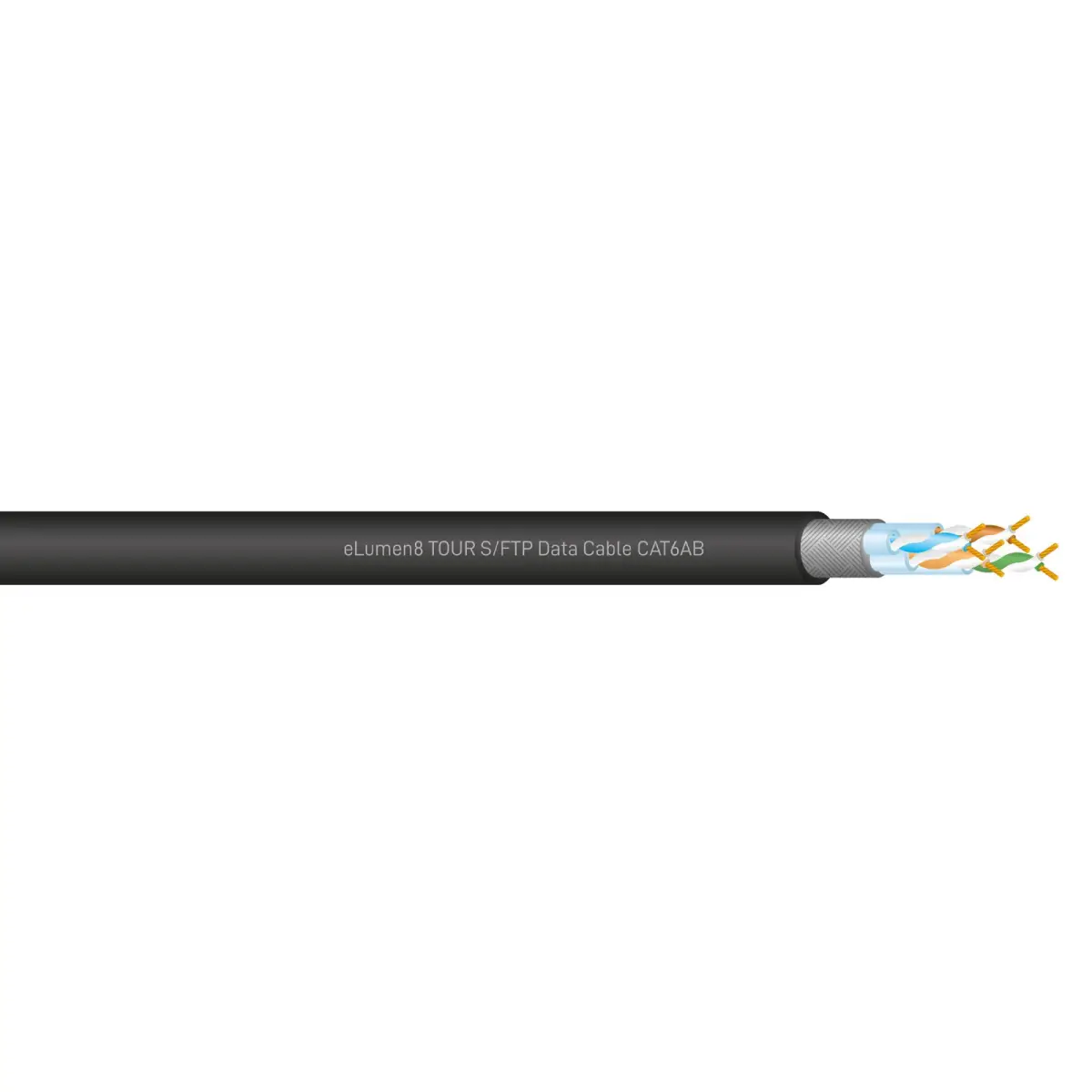 TOUR S/FTP Data Cable CAT6A Cut Length Black - CABL620PM