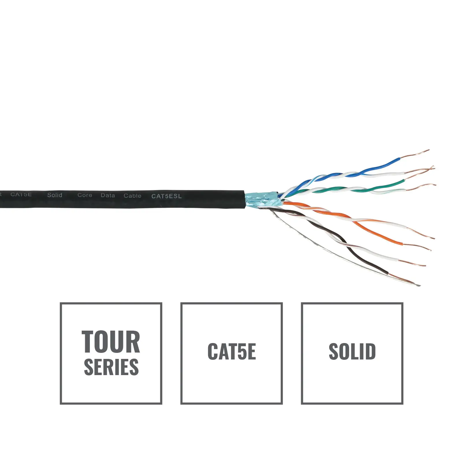 TOUR CAT5E Solid Core Data Cable CAT5ESL 100m Reel - CABL621