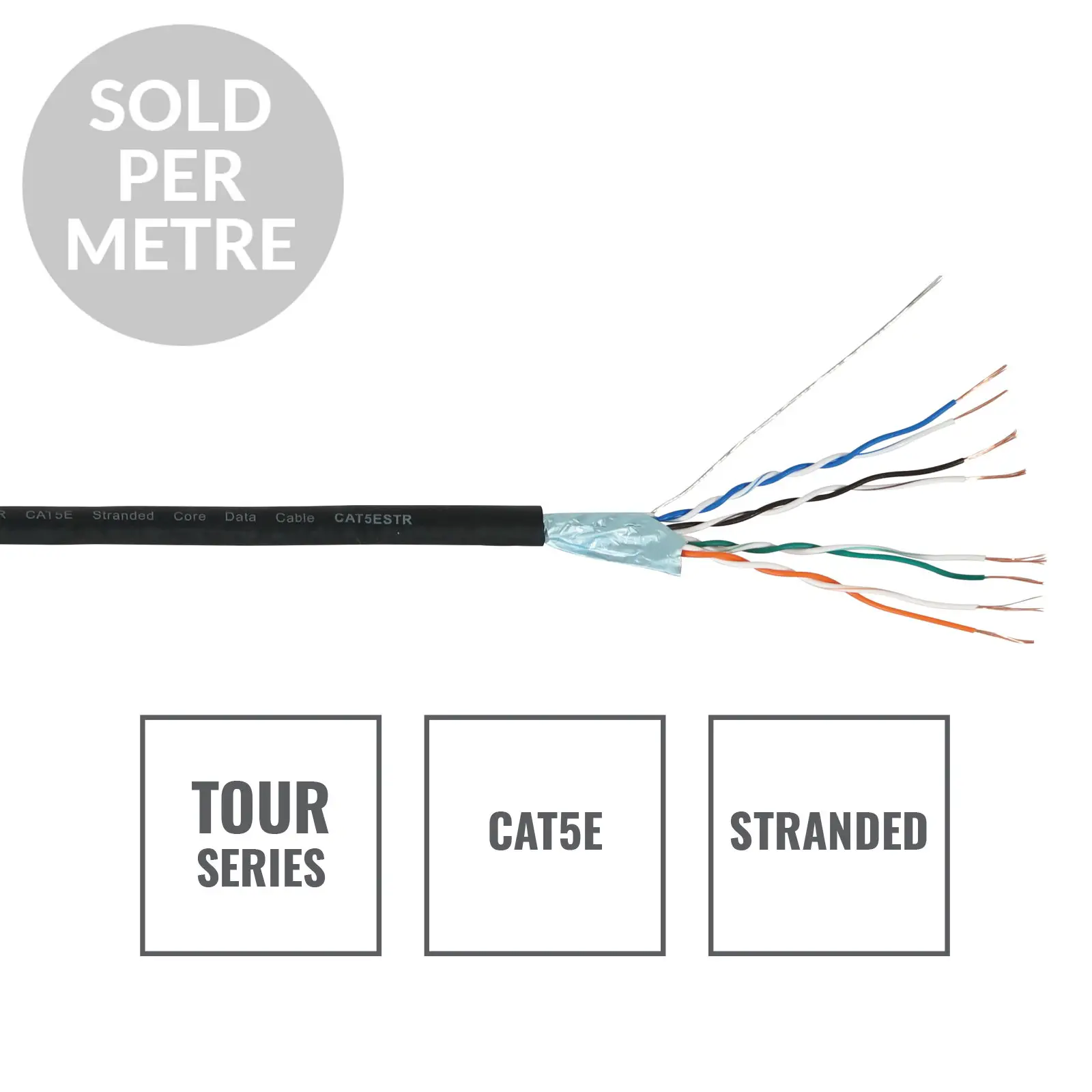TOUR CAT5E Stranded Core Data Cable CAT5ESTR Cut Length - Image 2