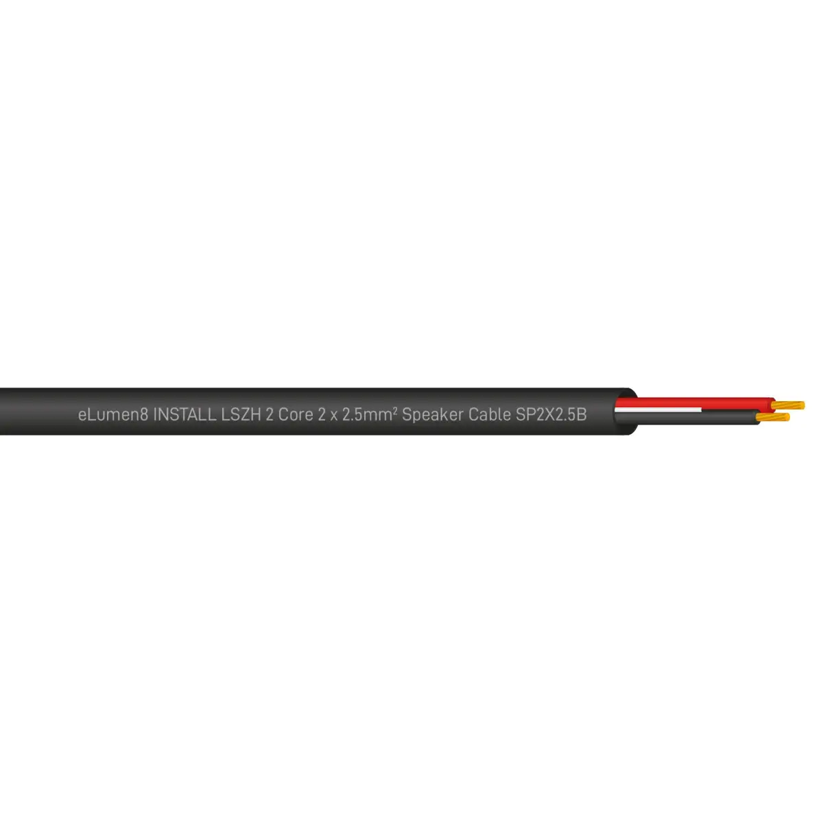 INSTALL LSZH 2 Core 2 x 2.5mm2 Speaker Cable SP2X2.5B 500m Drum Black - CABL625B