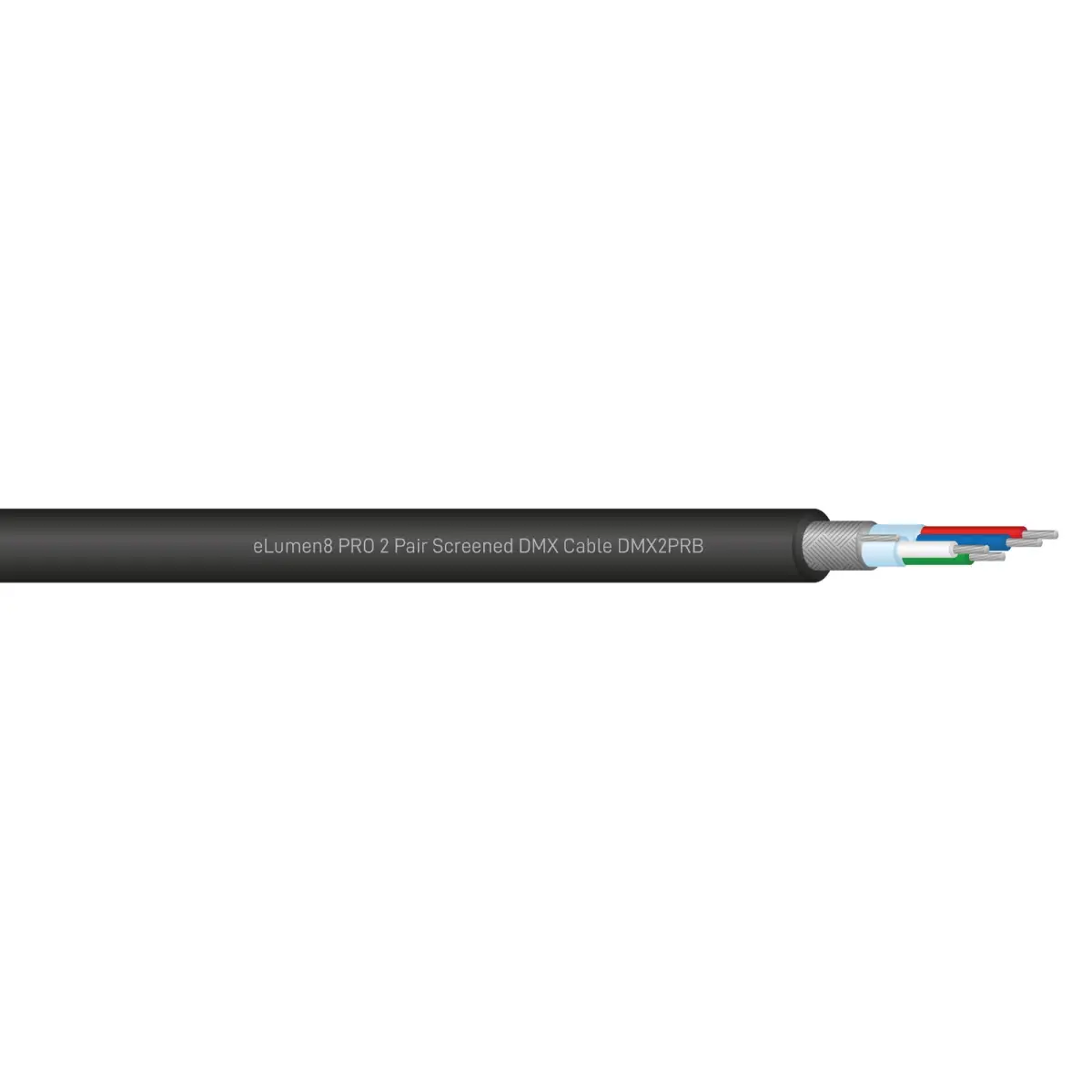 TOUR Screened 2 Pair DMX Cable DMX2PRB 100m Drum Black - CABL628