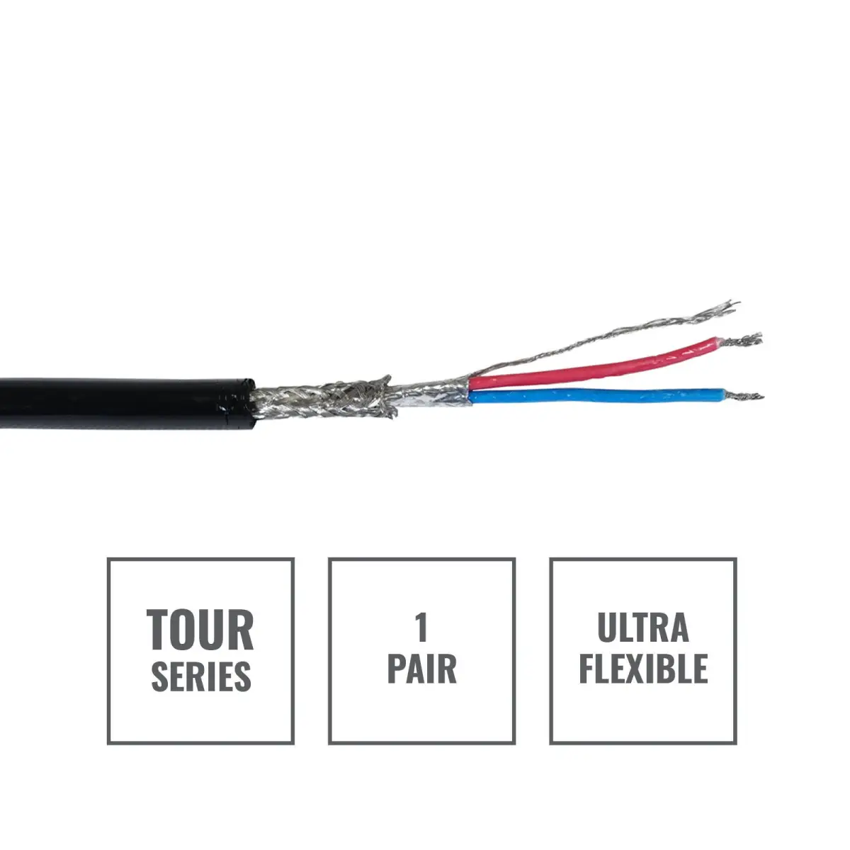 TOUR Screened 1 Pair DMX Cable DMX1PRB-TPU 100m - CABL640