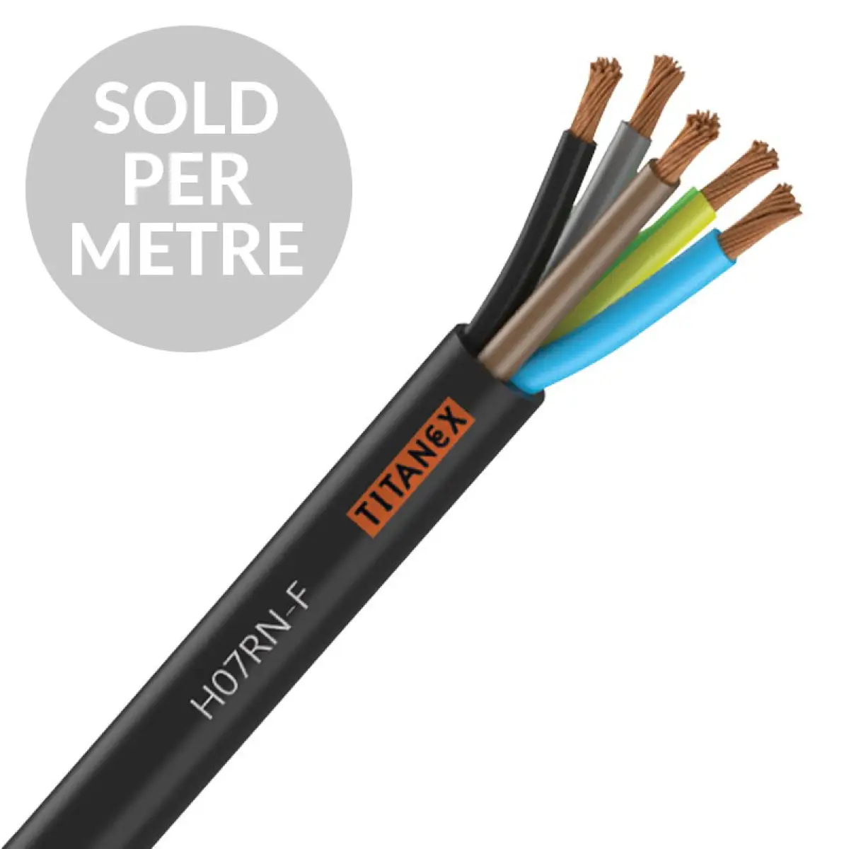 H07RN-F 2.5mm 5 Core Rubber Cable - Cut Length - CABL655PM