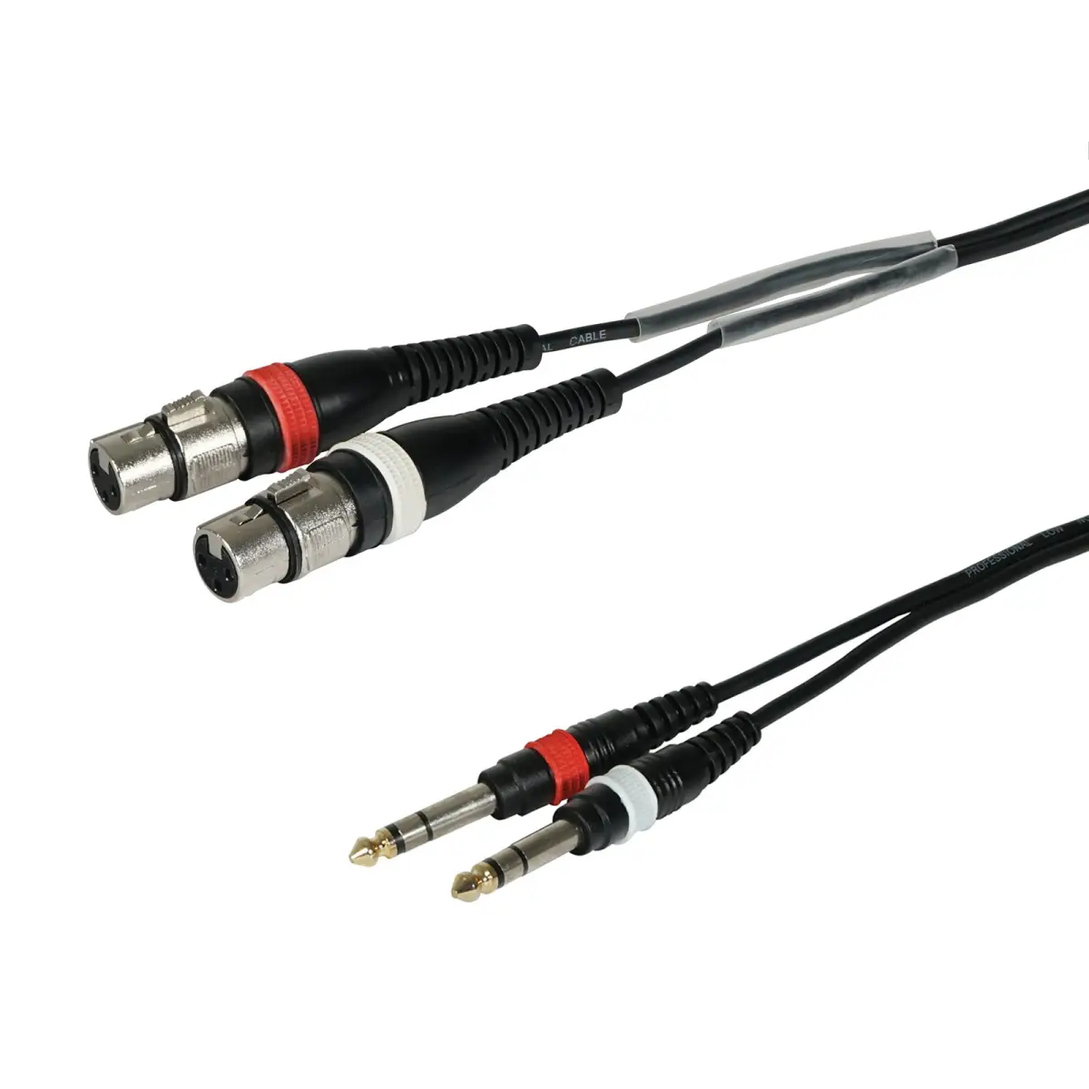 2m 2 x XLR Female – 2 x 6.35mm Stereo Jack Cable - CABL660