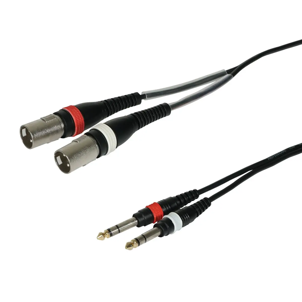 2m 2 x XLR Male – 2 x 6.35mm Stereo Jack Cable - CABL661