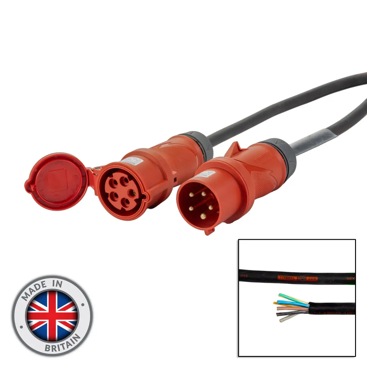 50m 32A Male - 32A Female 3PH 6mm 5C Cable Mennekes - CABL751M