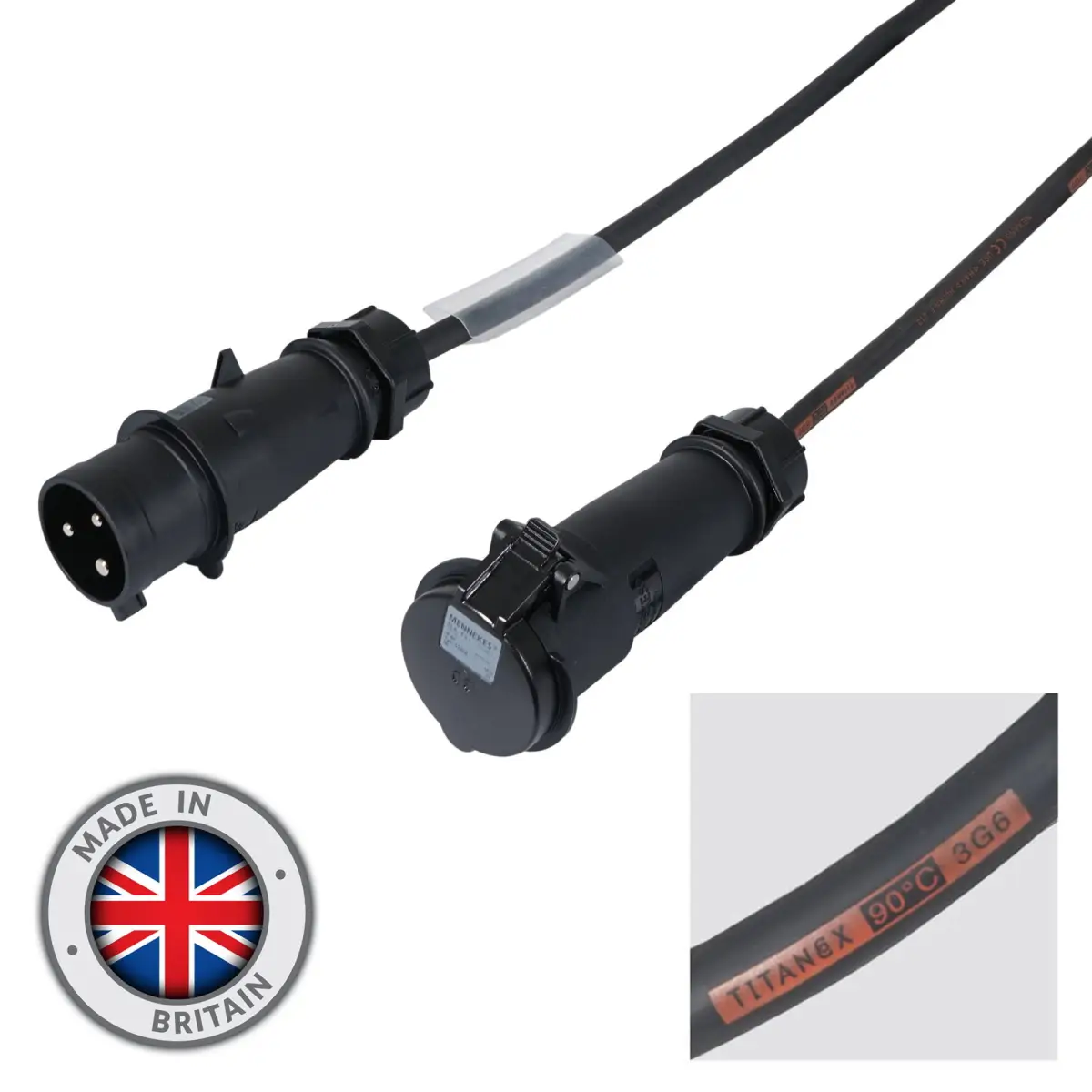 30m 32A Male - 32A Female 1PH 6mm 3C Cable Mennekes - CABL871M