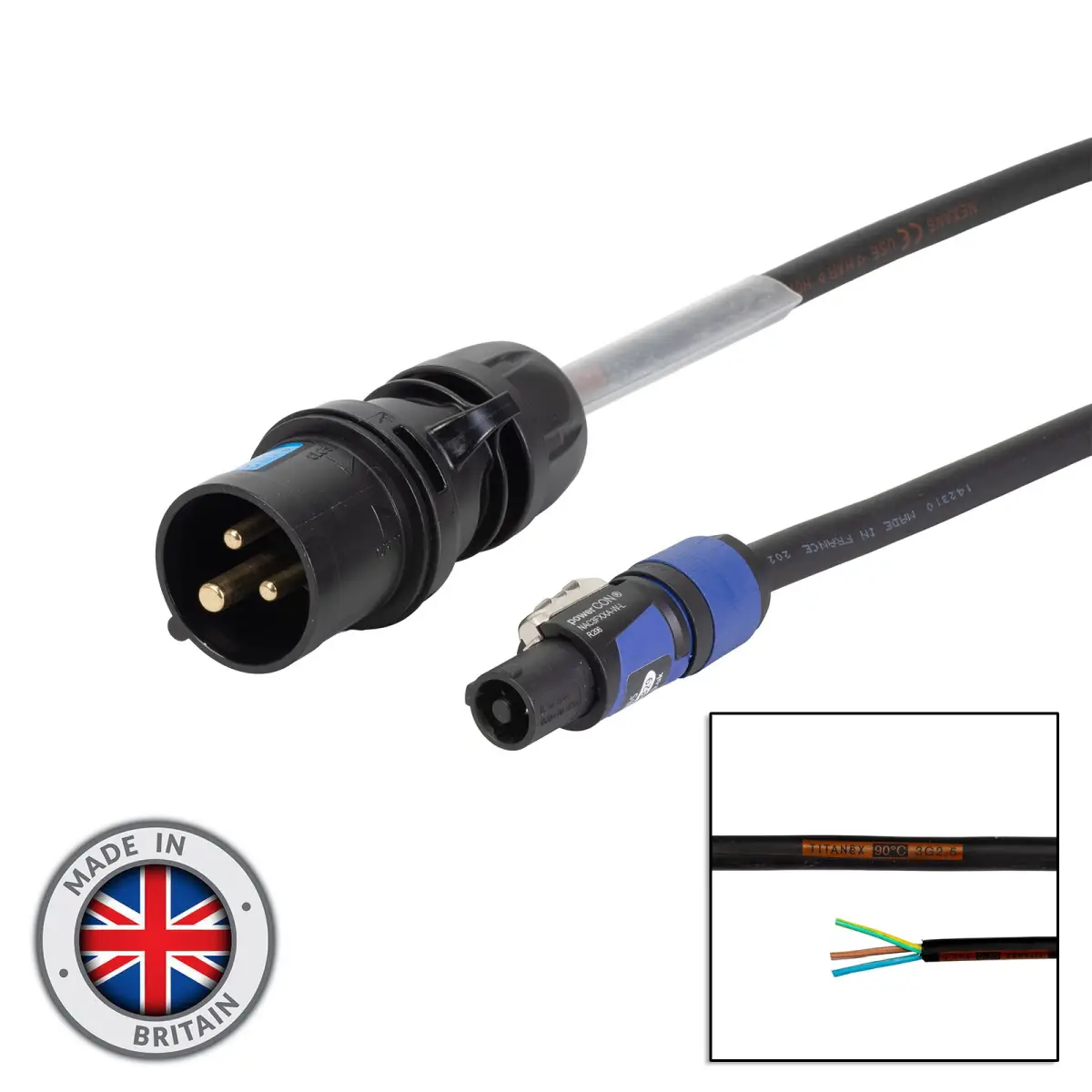 15m 2.5mm 16A Male โ powerCON Cable - CABL878