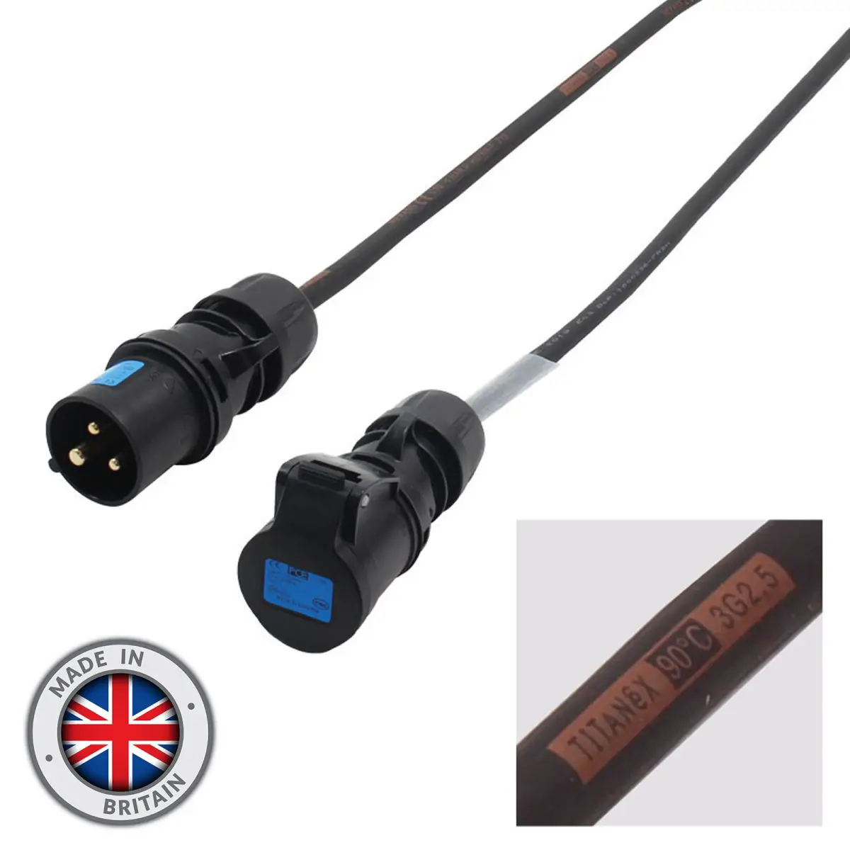 3m 2.5mm 16A Male โ 16A Female Cable - CABL880