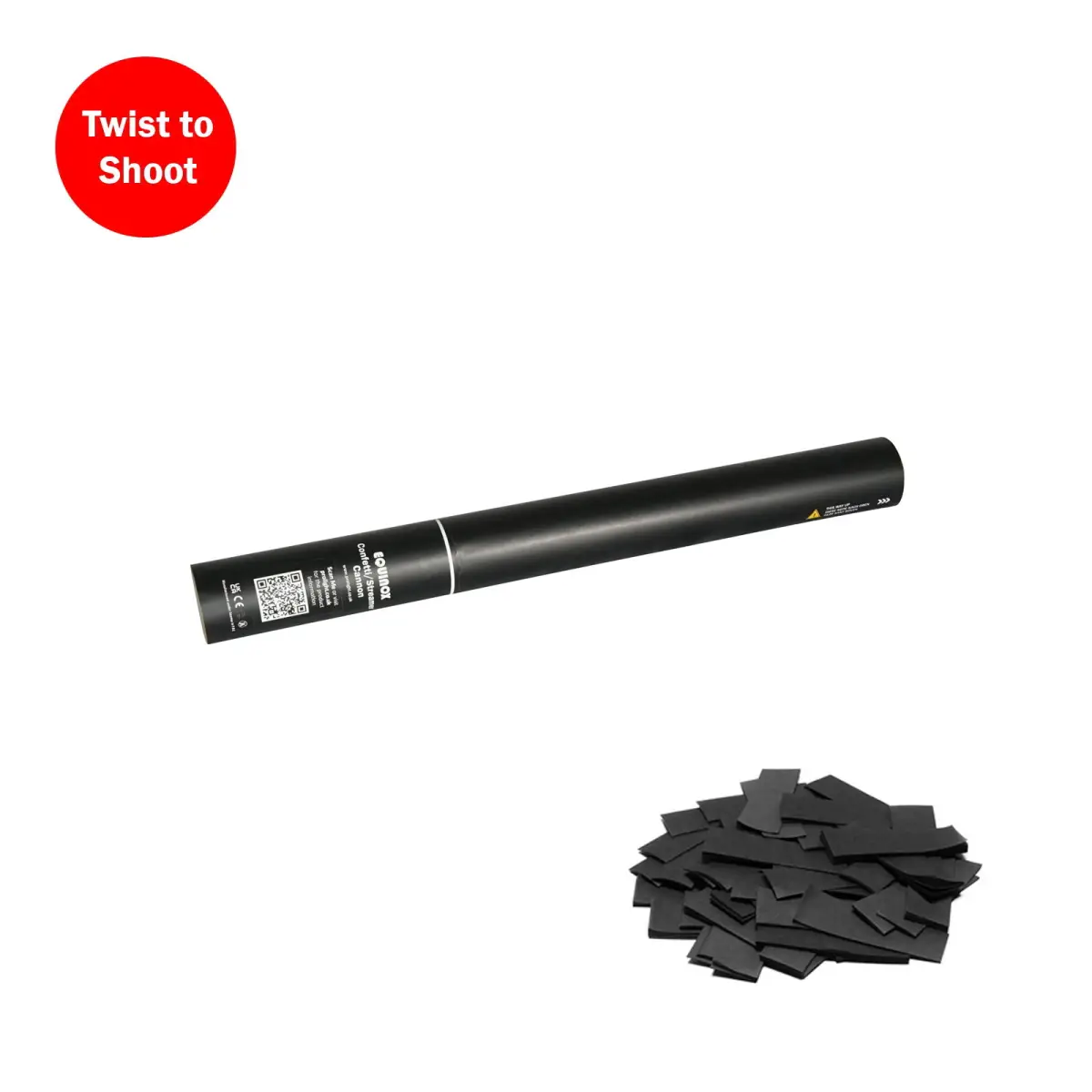 Handheld Confetti Cannon 50cm Black - CONF50HHBLK