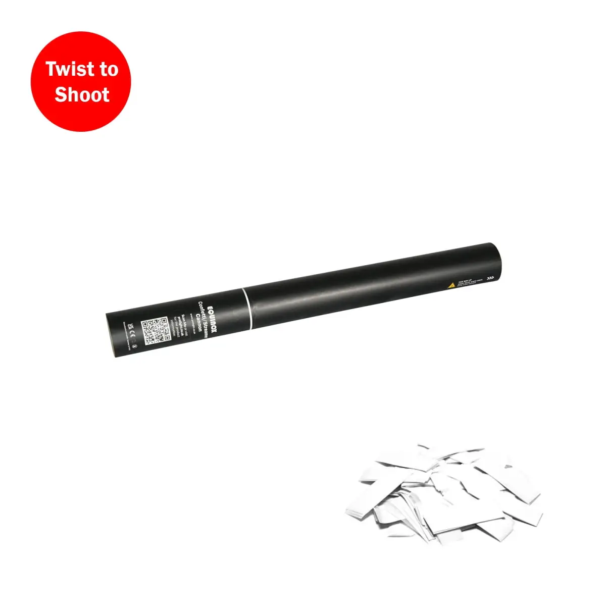Handheld Confetti Cannon 50cm White - CONF50HHW