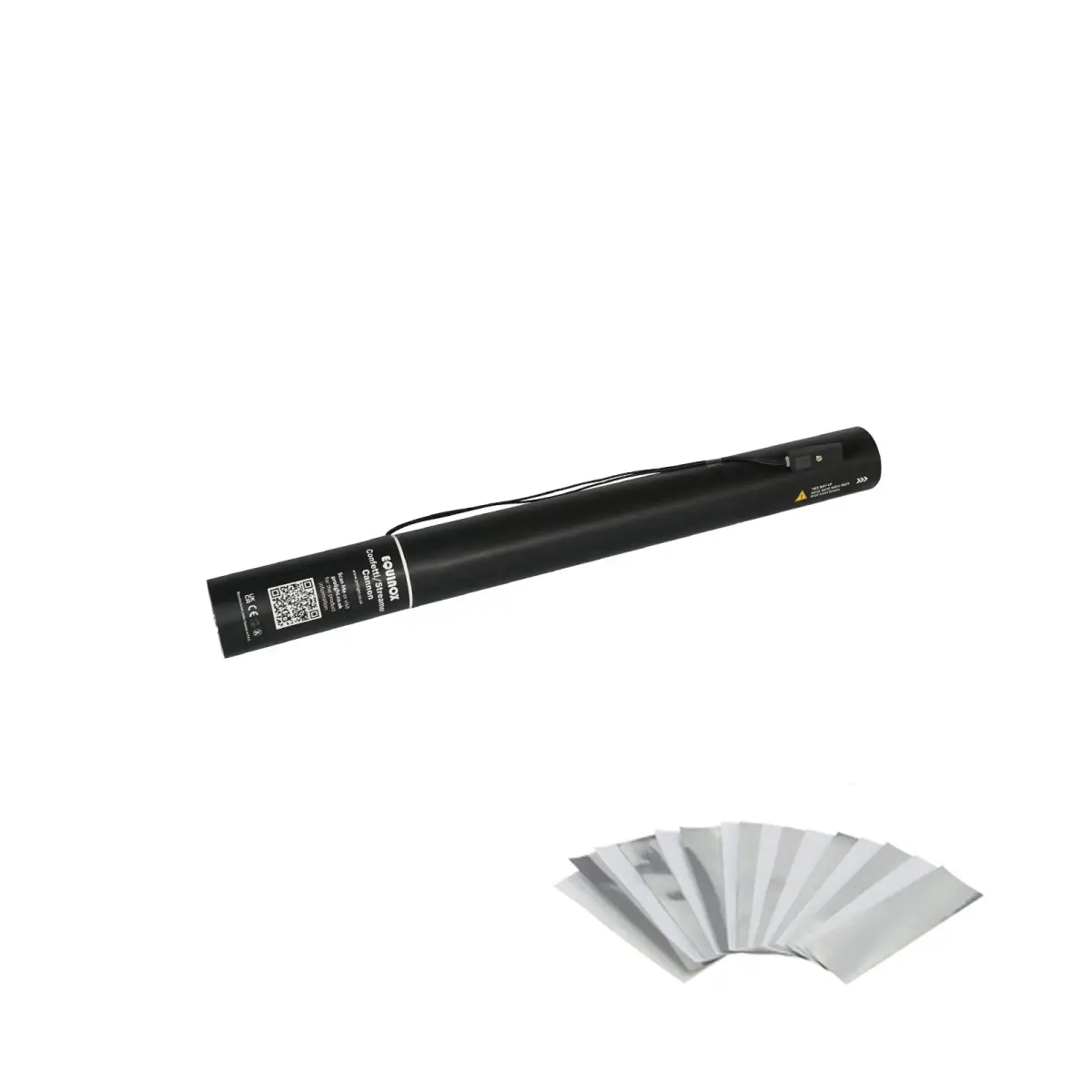 Electric Confetti Cannon 50cm White and Silver Metallic - CONF50WS