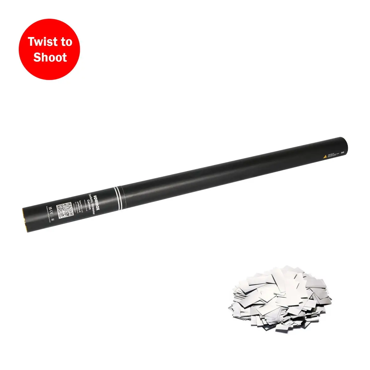 Handheld Confetti Cannon 80cm Silver Metallic - CONF80HHSI