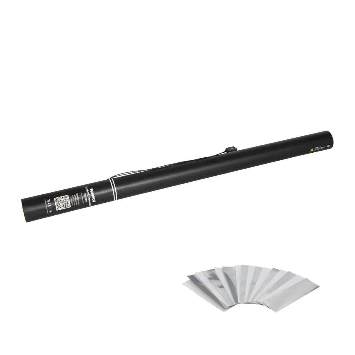 Electric Confetti Cannon 80cm White and Silver Metallic - CONF80WS