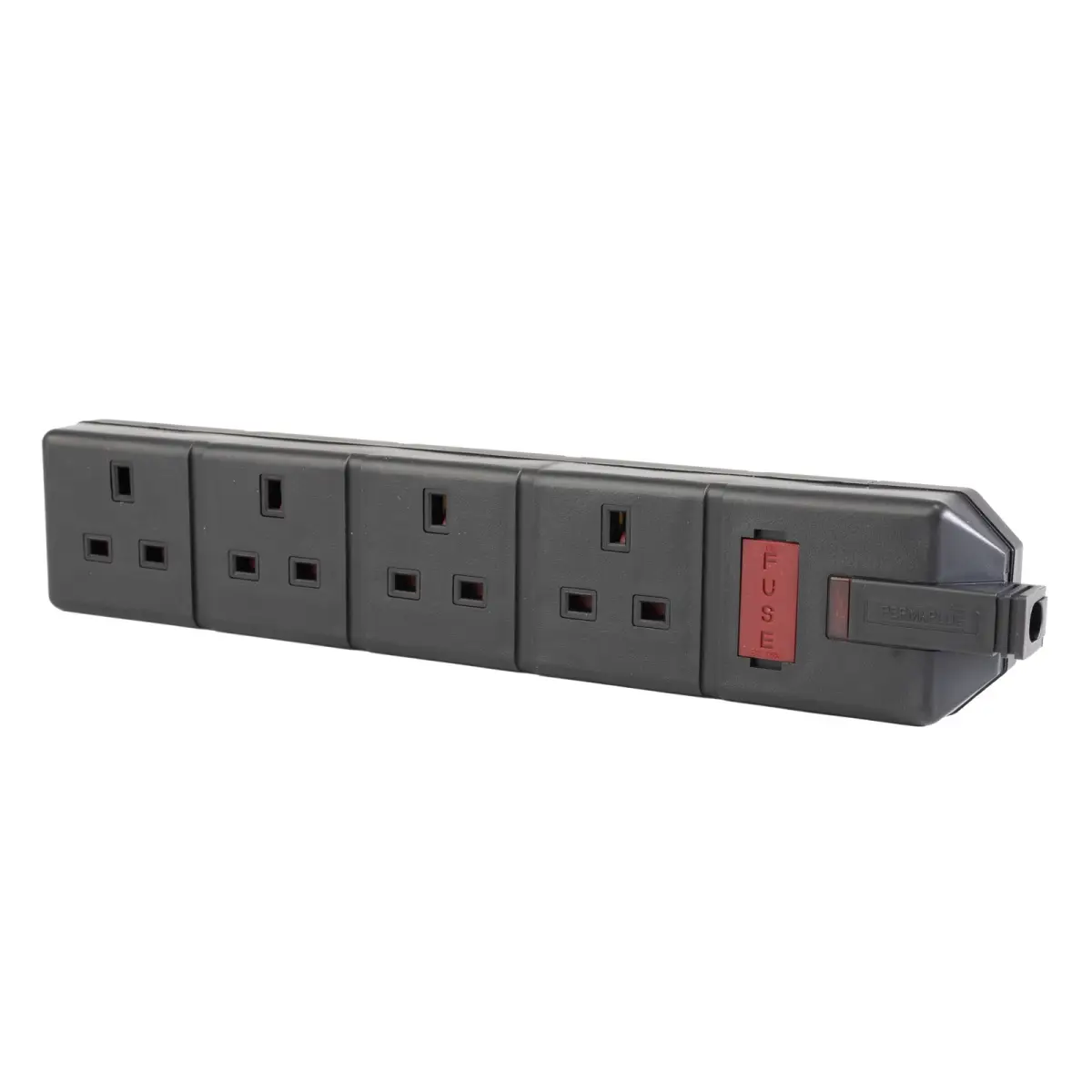 4 Gang 13A HD Mains Socket Black (ELS134B) - CONN096