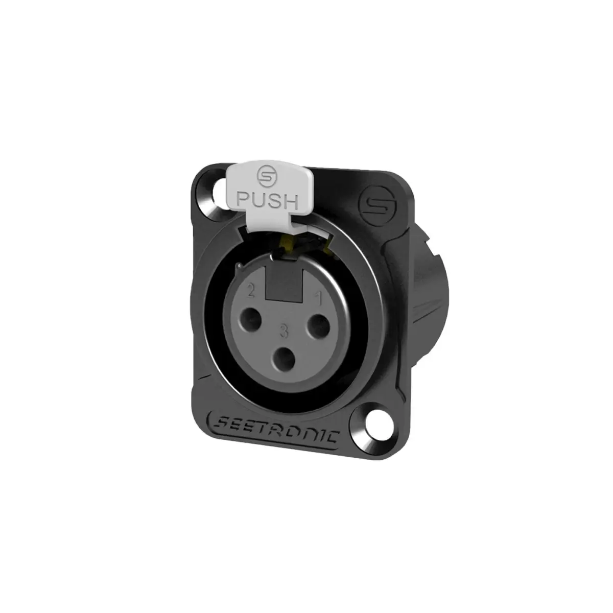 XLR 3-Pin Chassis Socket Black (MK3F2C-B) - CONN1050