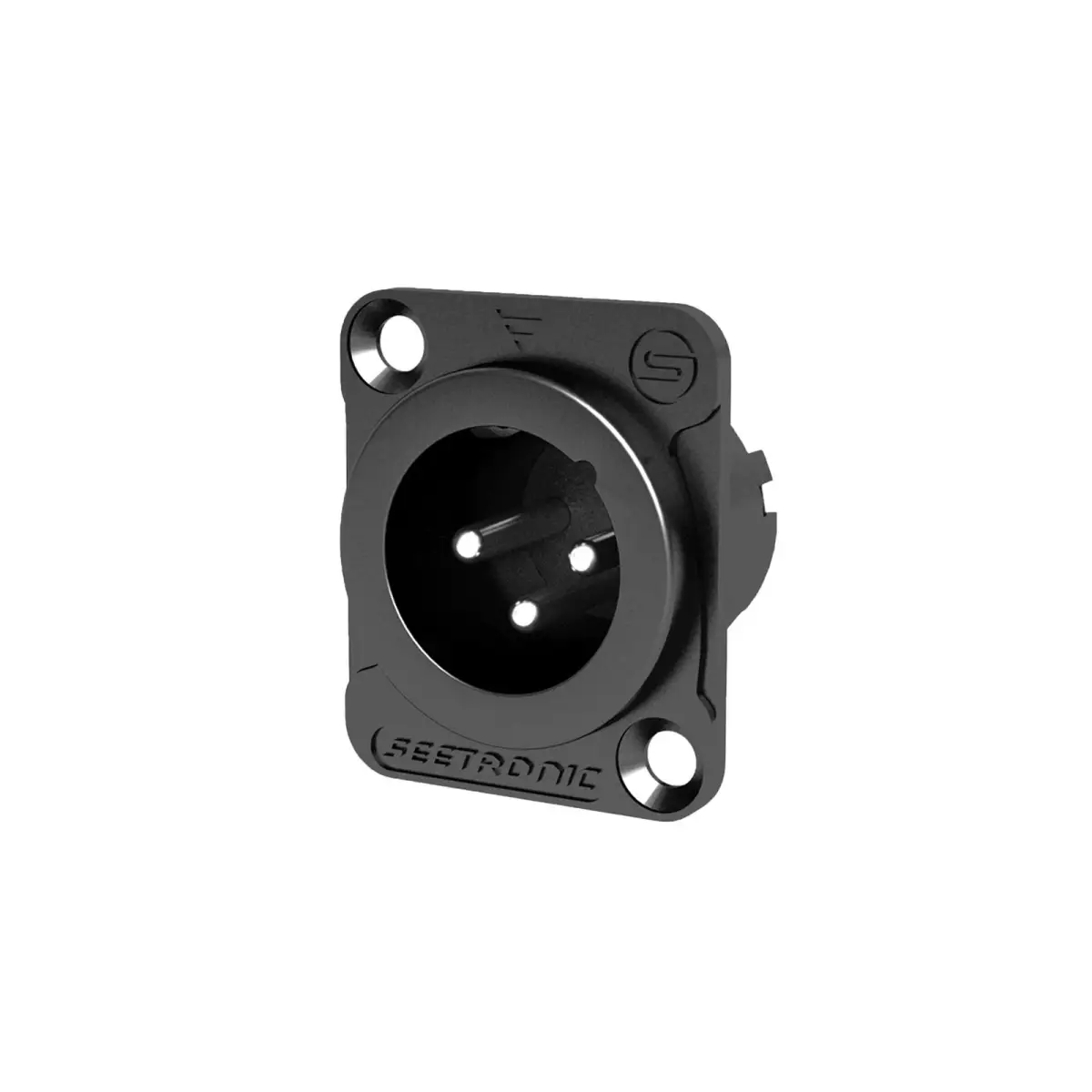 XLR 3-Pin Chassis Plug Black (MJ3F2C-B) - CONN1051