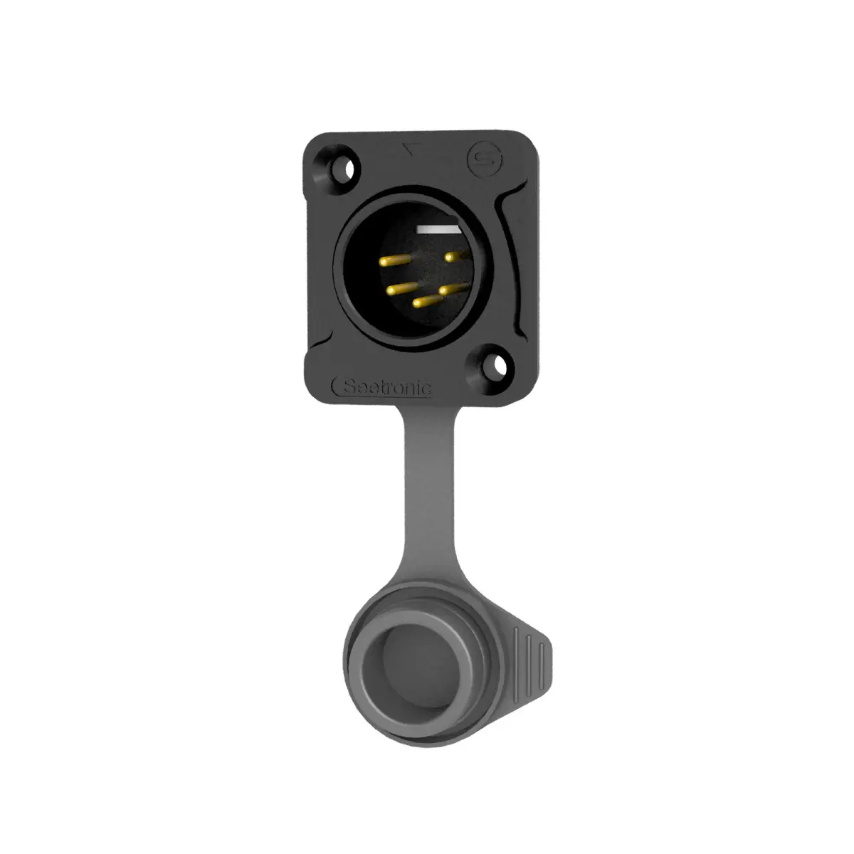 XLR IP65 5-Pin Chassis Male Black (J5F2C-W-B-01) - CONN1057