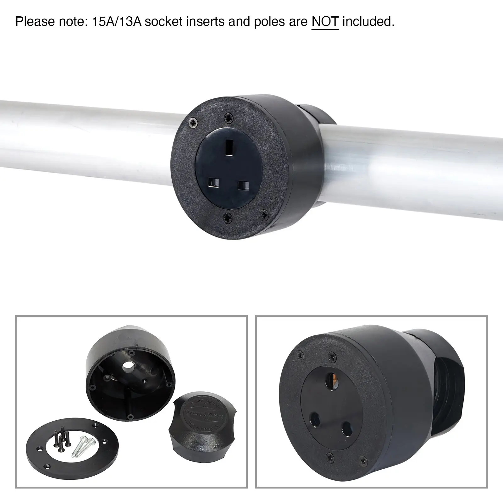 Black Smart Socket Set for 13A/15A (SSS/15A/B) - CONN1100