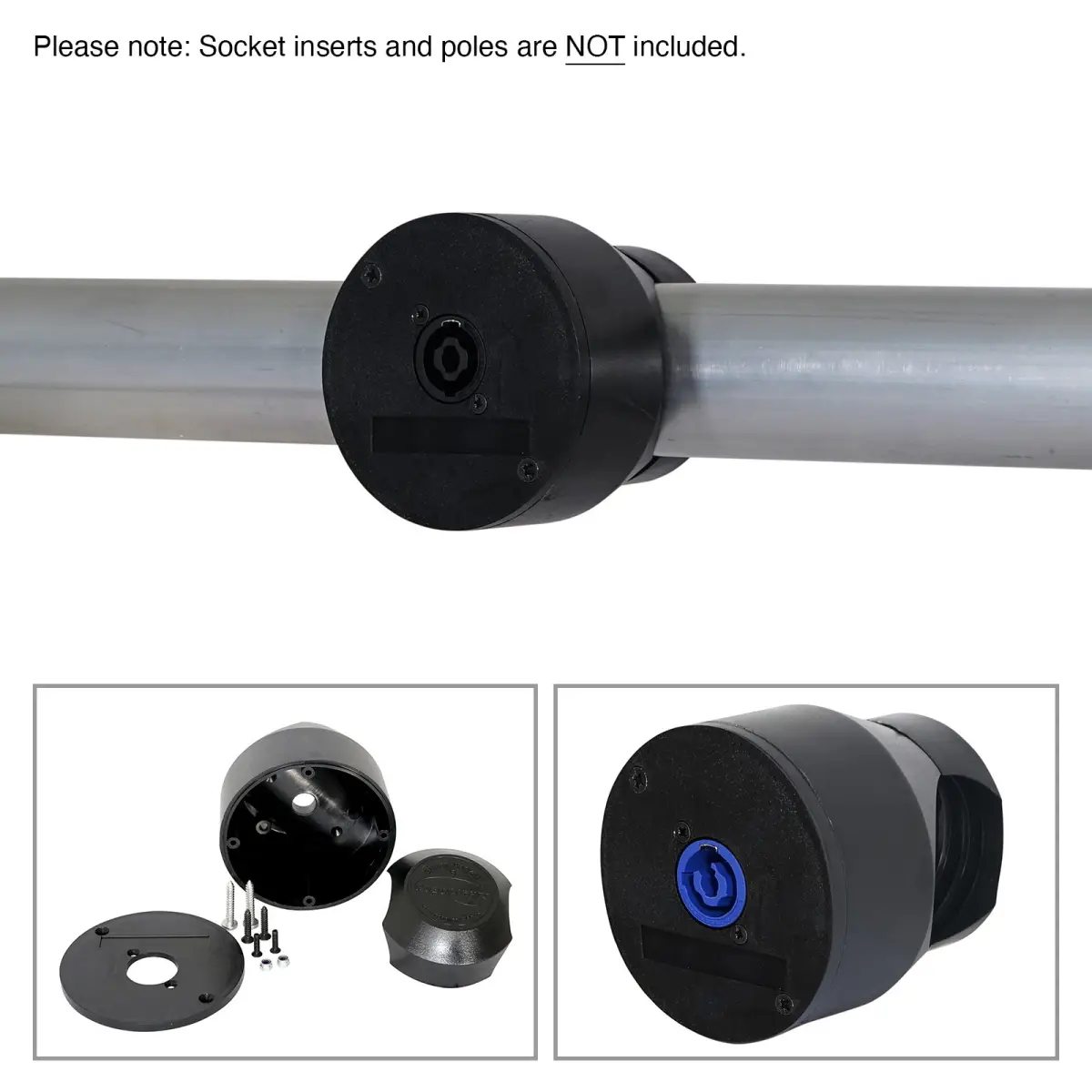 Black Smart Socket Set for Single D Type (SSS/1XLR/B) - CONN1104