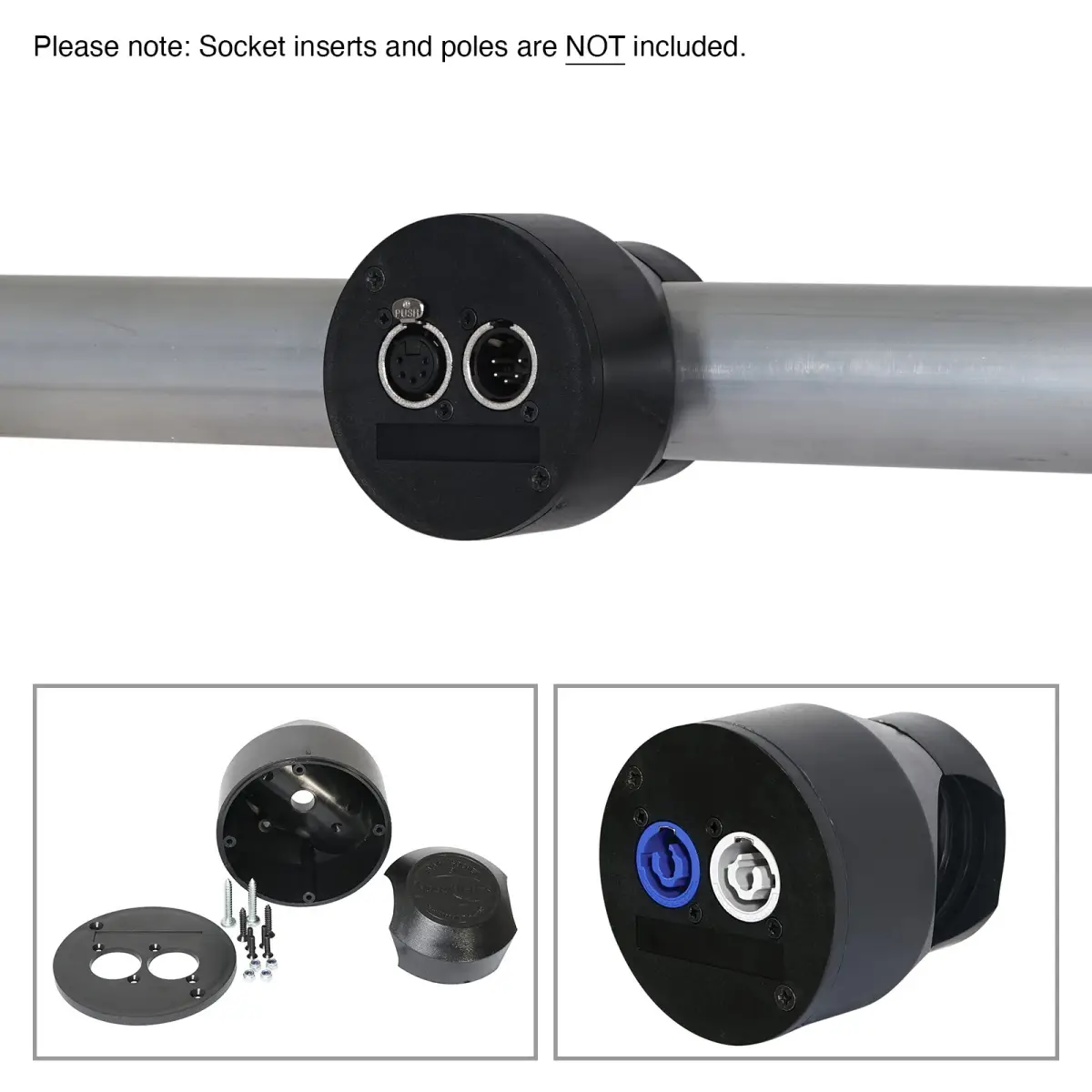 Black Smart Socket Set for Two D Type (SSS/2XLR/B) - CONN1106