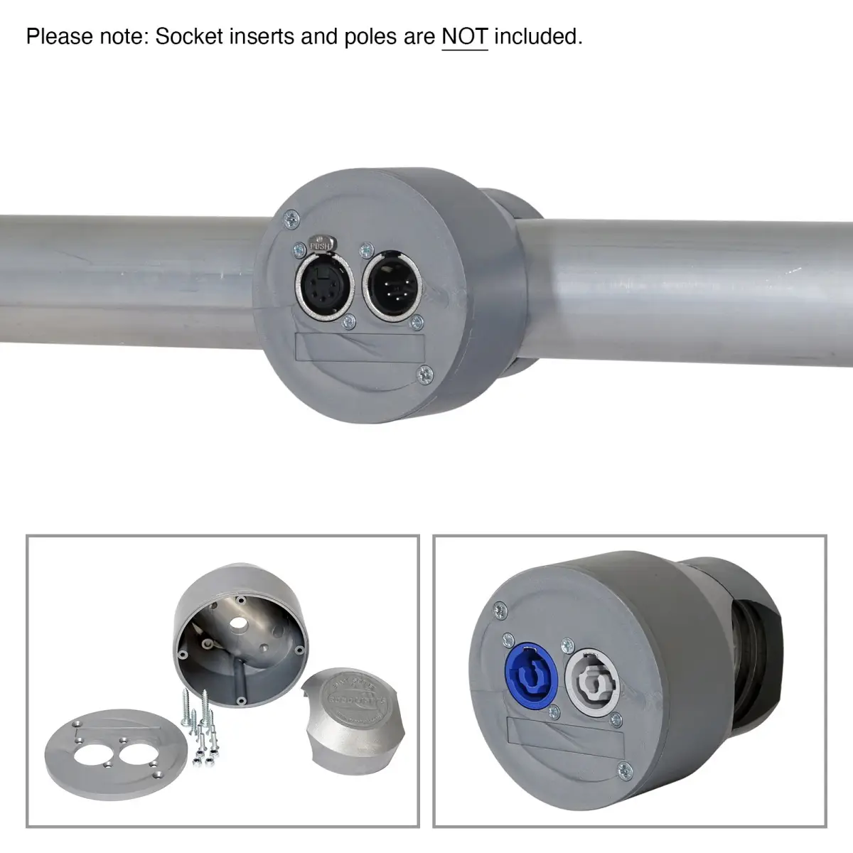 Grey Smart Socket Set for Two D Type (SSS/2XLR/G) - CONN1107