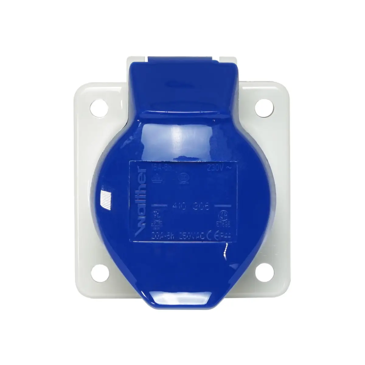 16A Panel Socket Grey/Blue (410306) - CONN1135